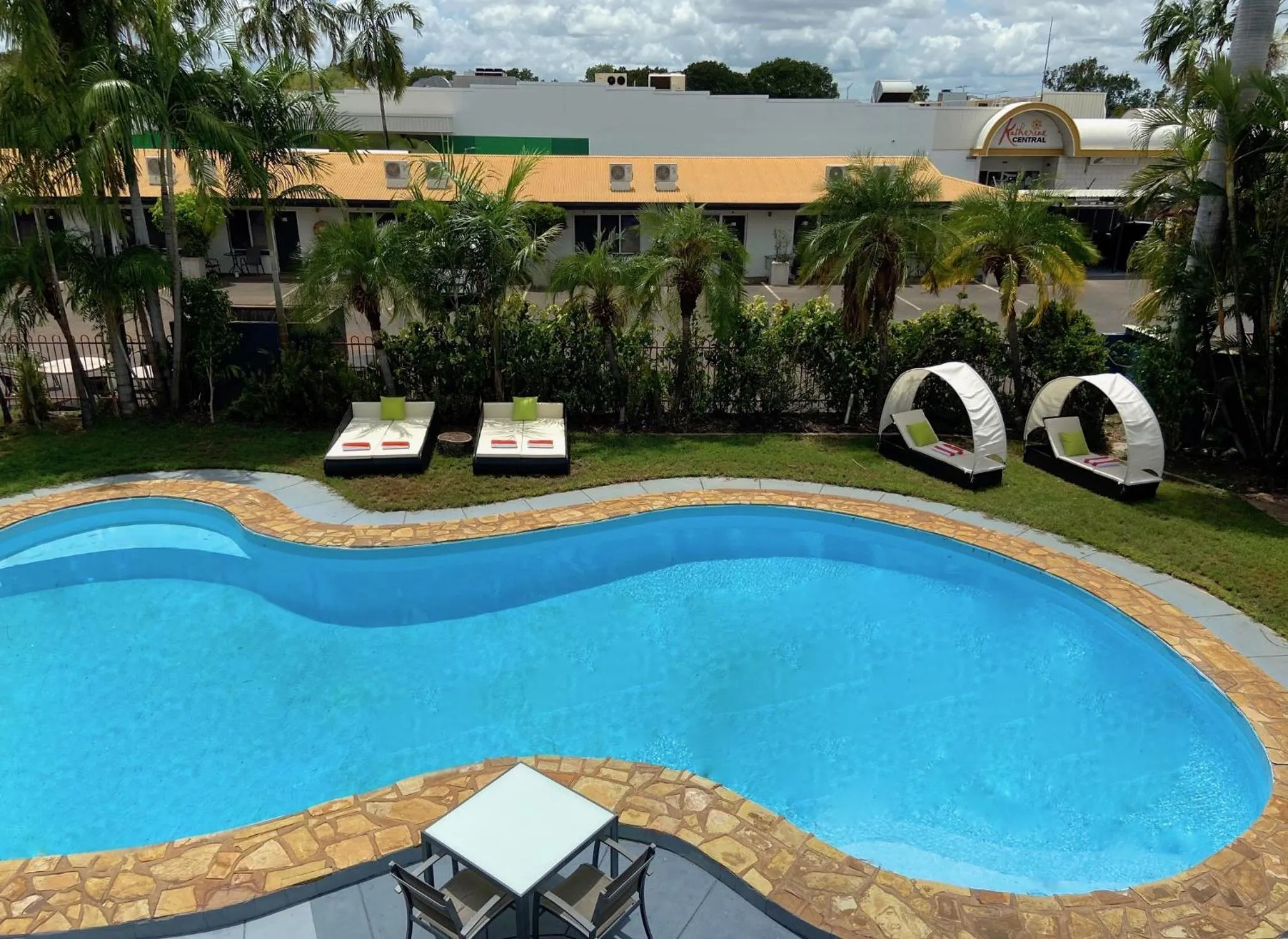 Pool view in Katherine Motel