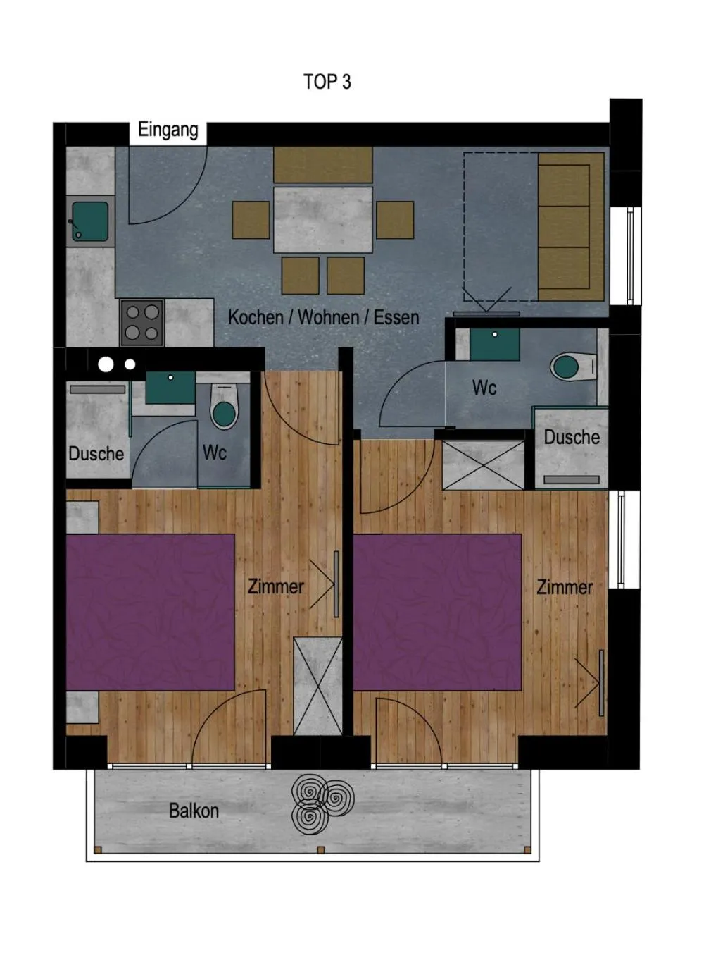 Floor plan in Apart Gstrein - including Silvretta Premium Summercard