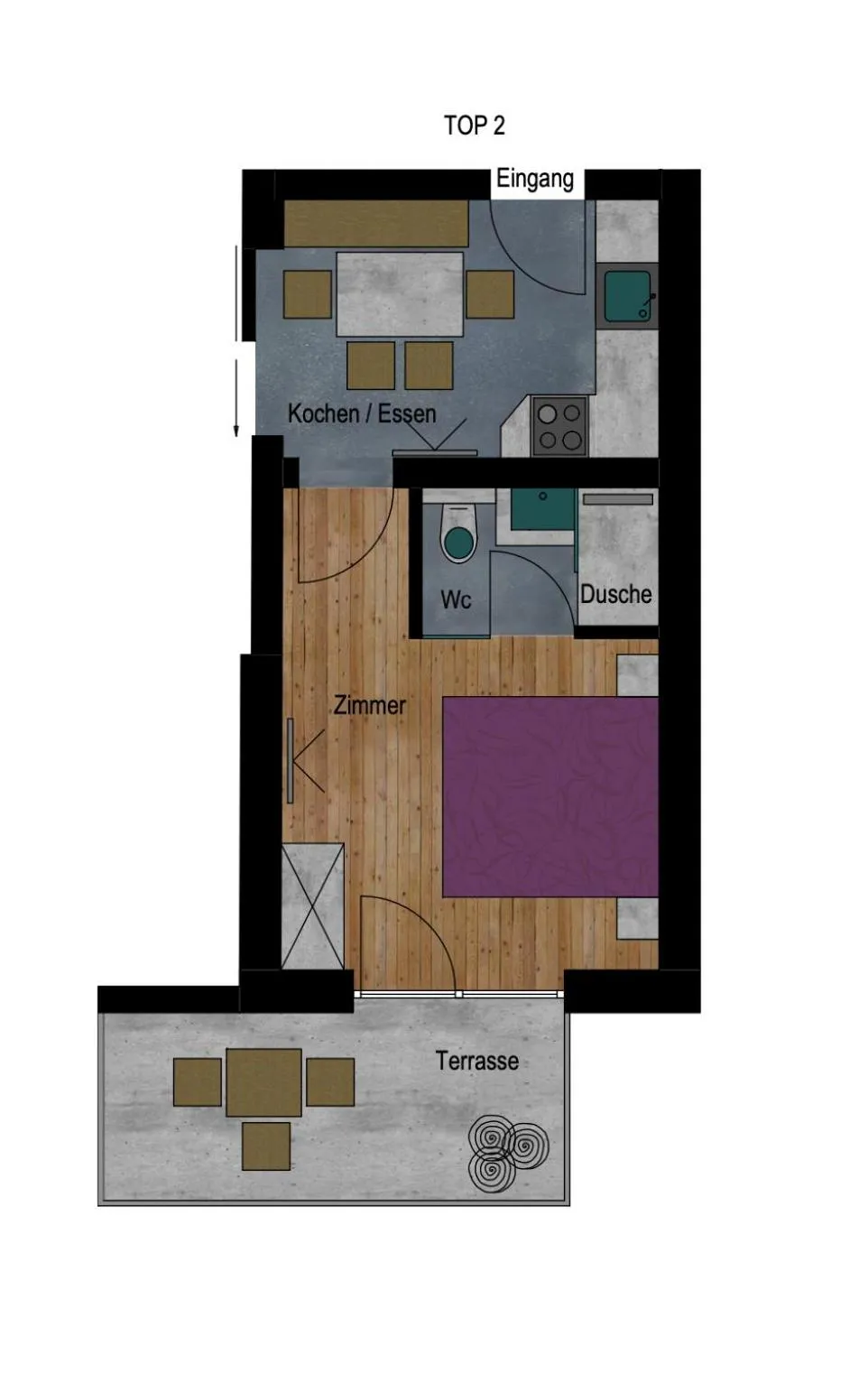 Floor plan in Apart Gstrein - including Silvretta Premium Summercard