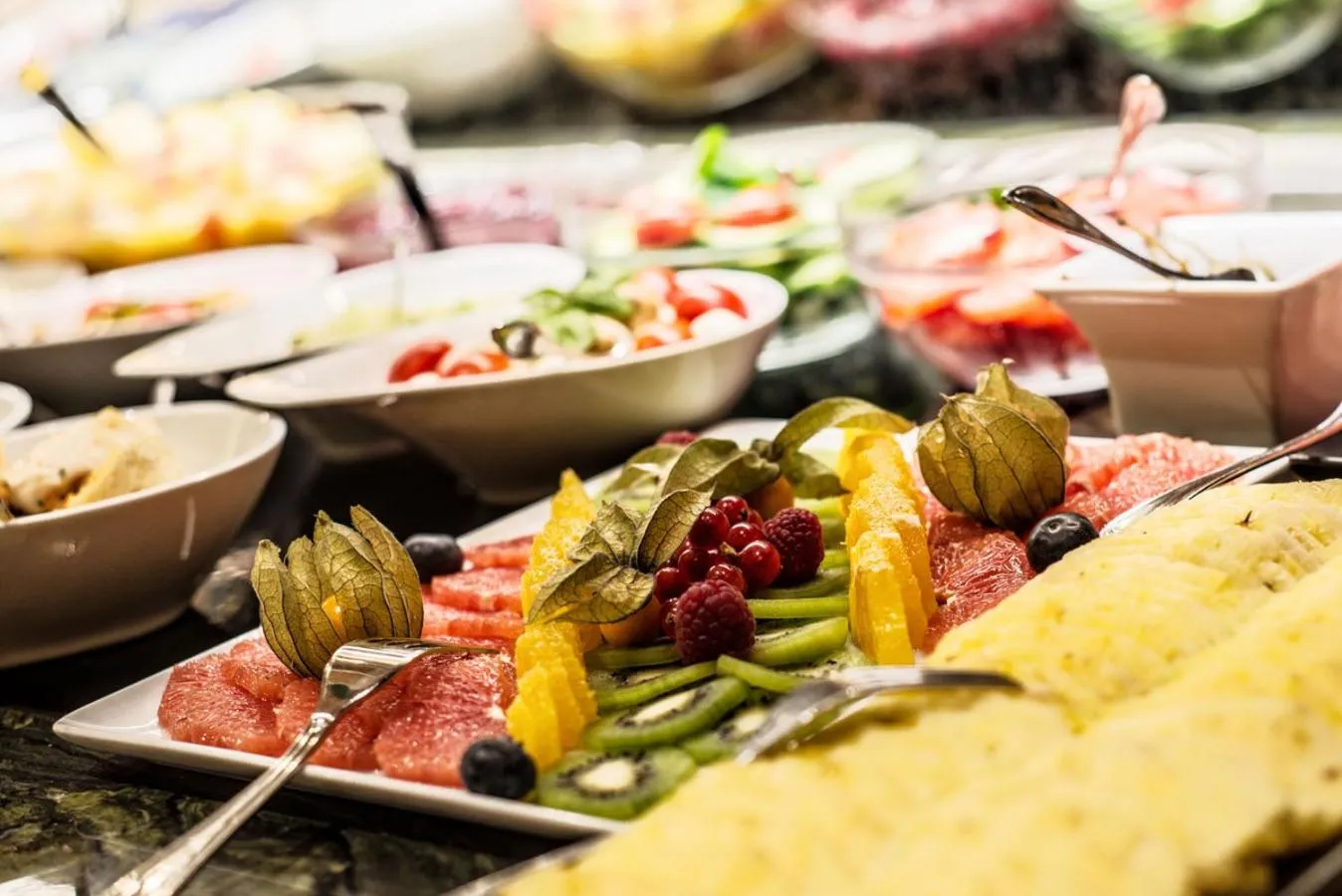 Buffet breakfast in Hotel Dreiflüssehof