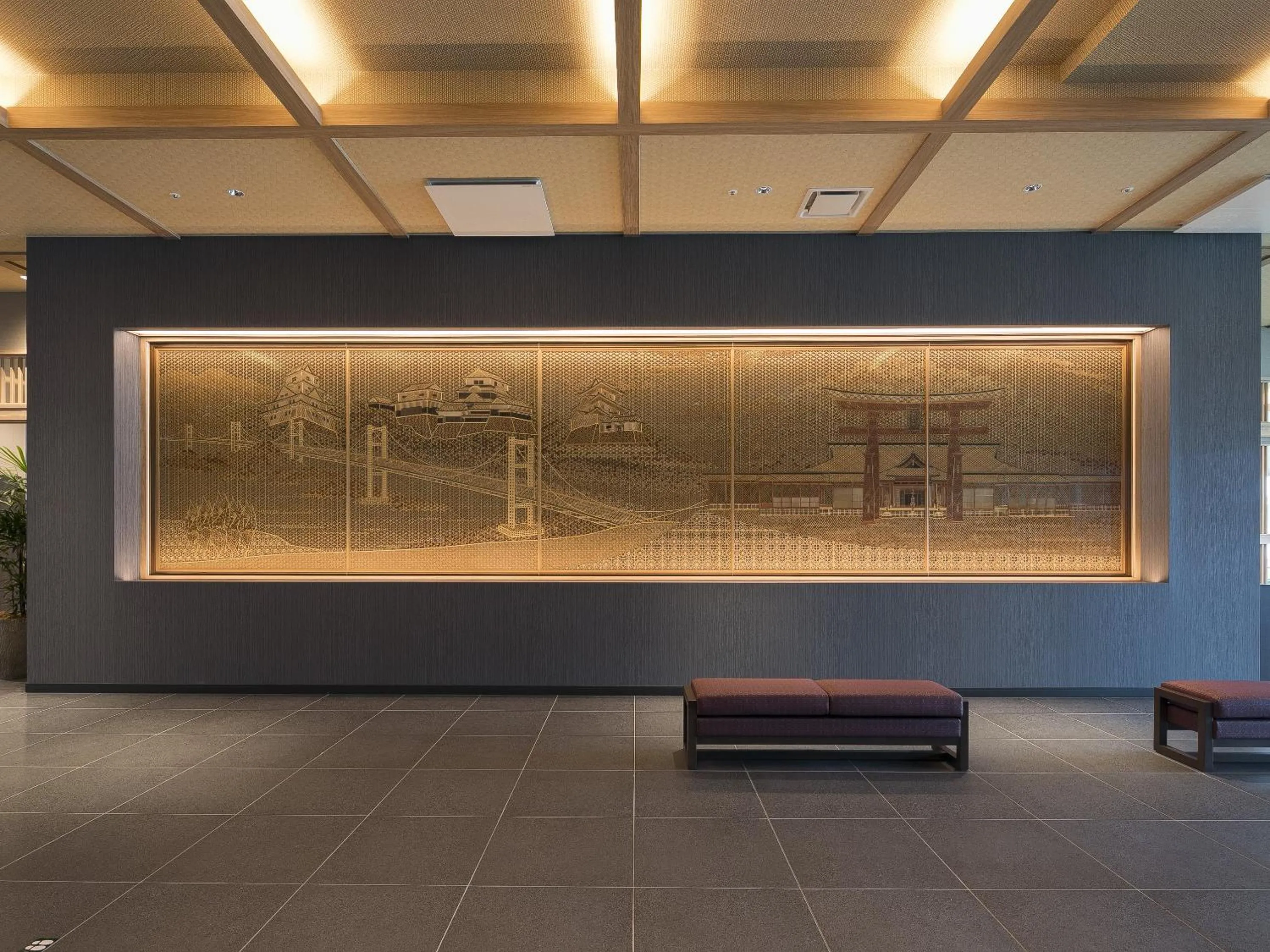 Lobby or reception in Grandvrio Hotel Miyajima Wakura - ROUTE INN HOTELS -