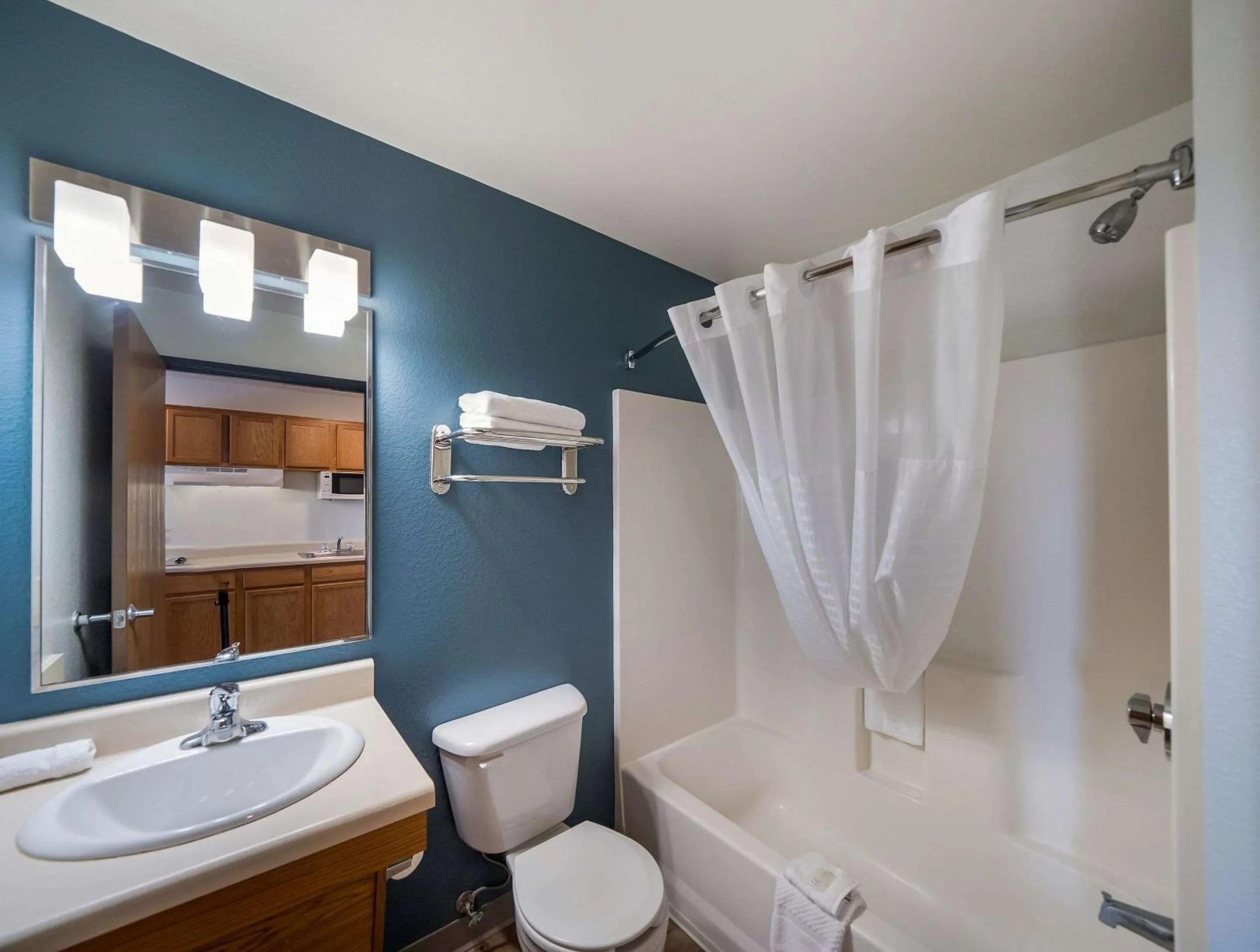 Bathroom in WoodSpring Suites Fort Worth Trophy Club