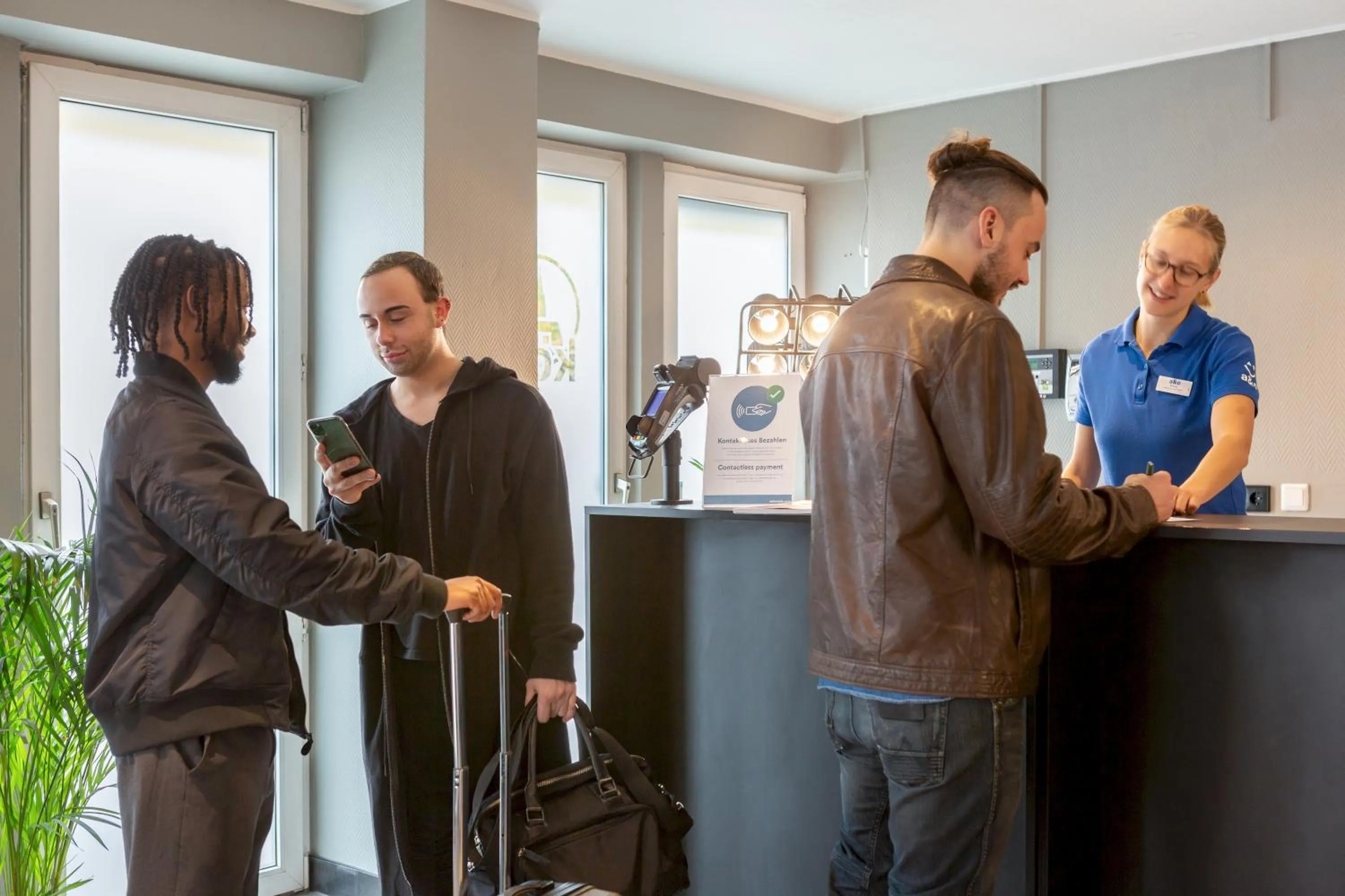 Lobby or reception in a&o Köln Hauptbahnhof