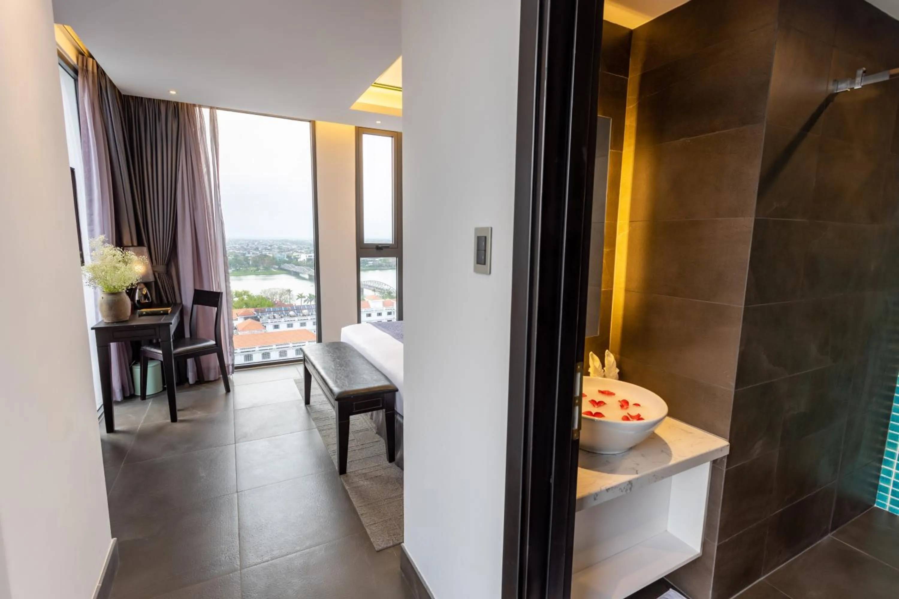 Living room in White Lotus Hue Hotel