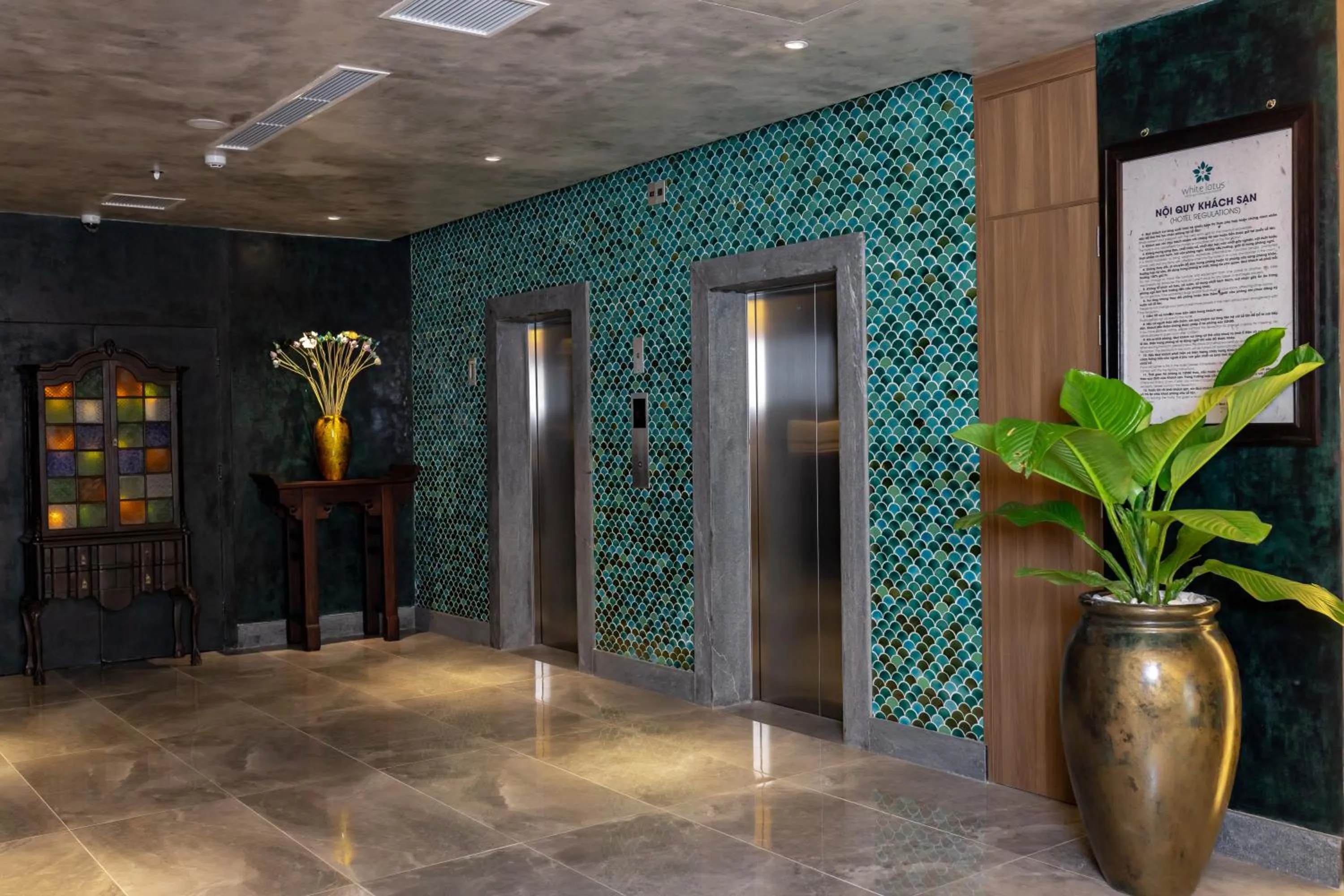 Lobby or reception in White Lotus Hue Hotel