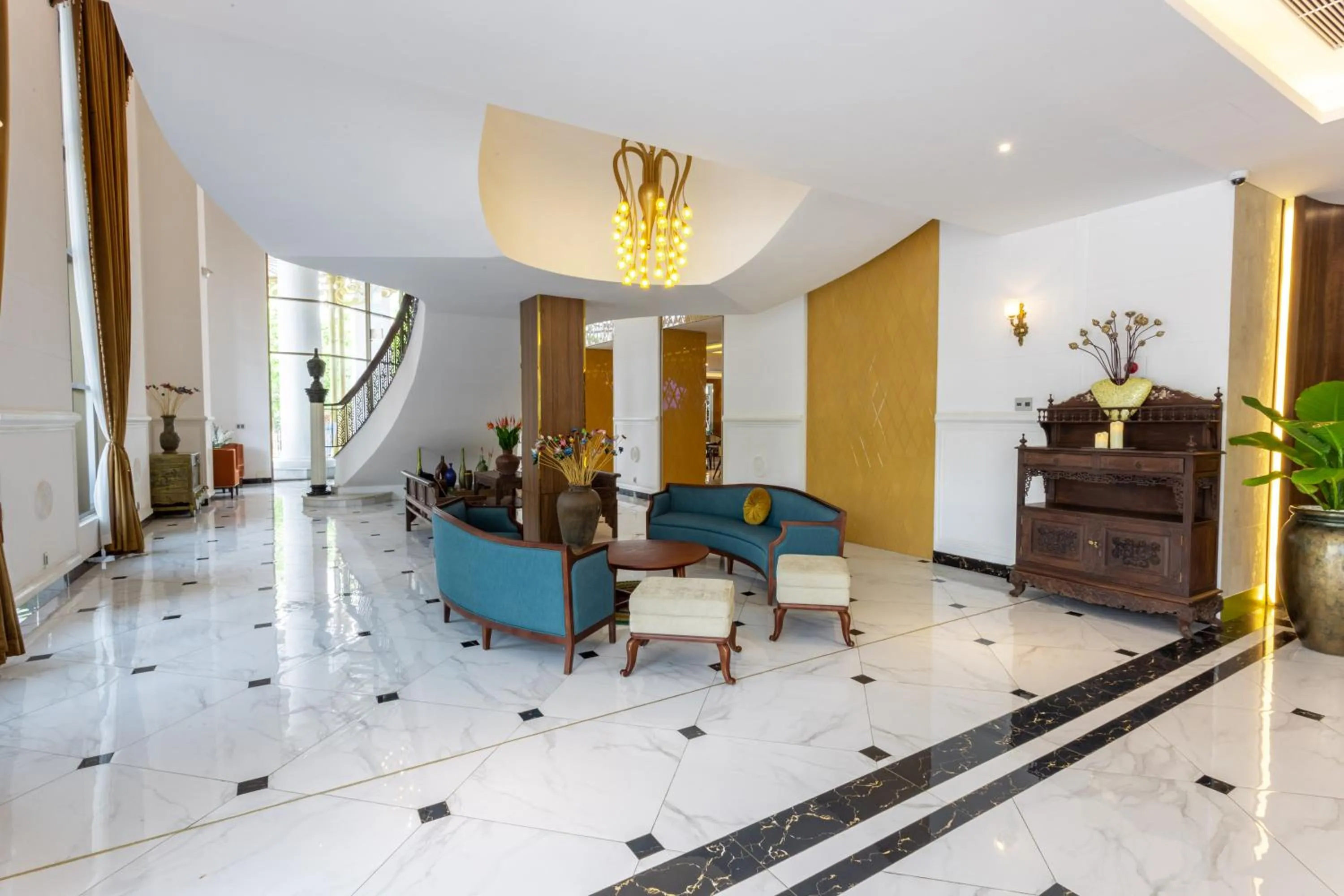 Lobby or reception in White Lotus Hue Hotel