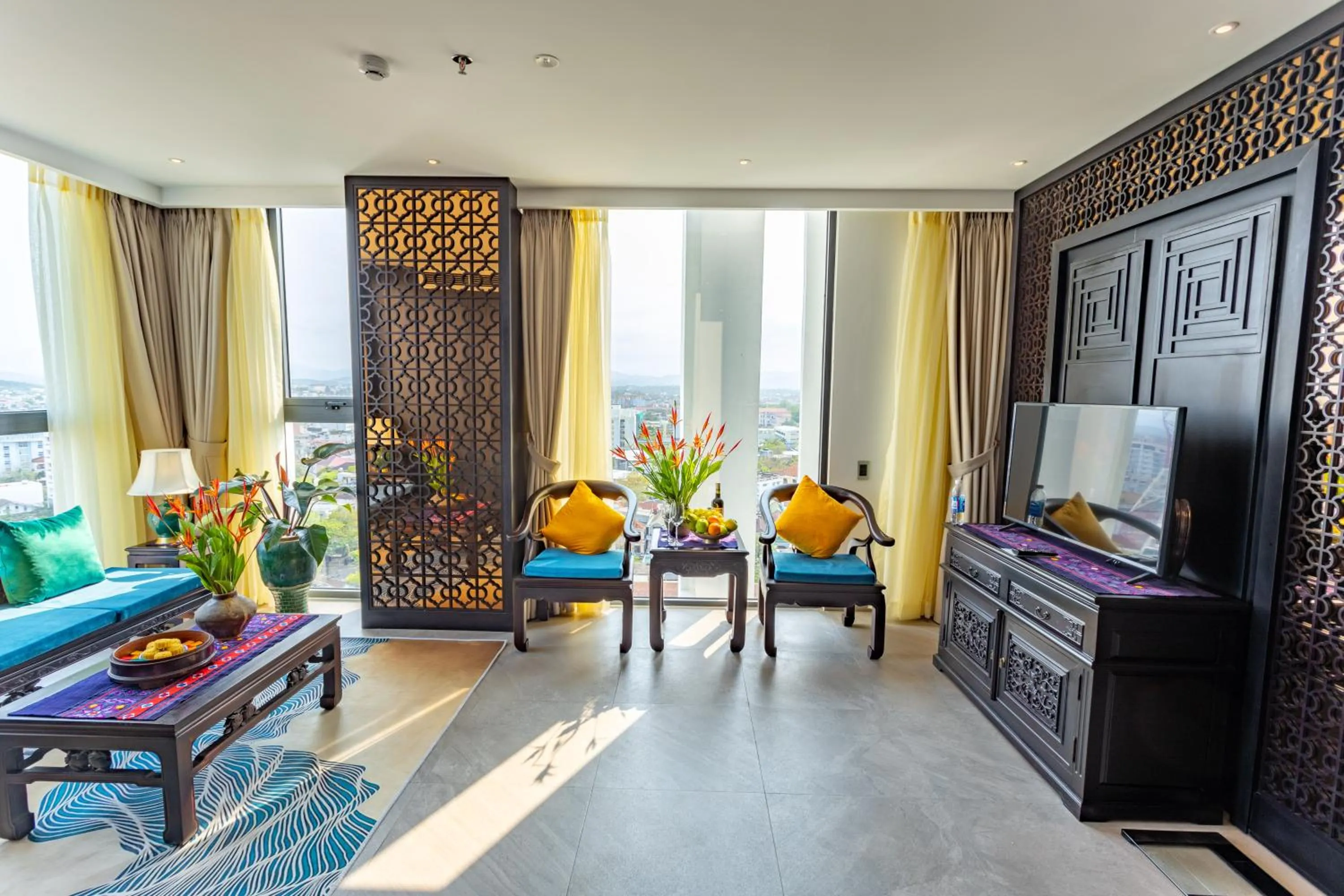 Living room in White Lotus Hue Hotel