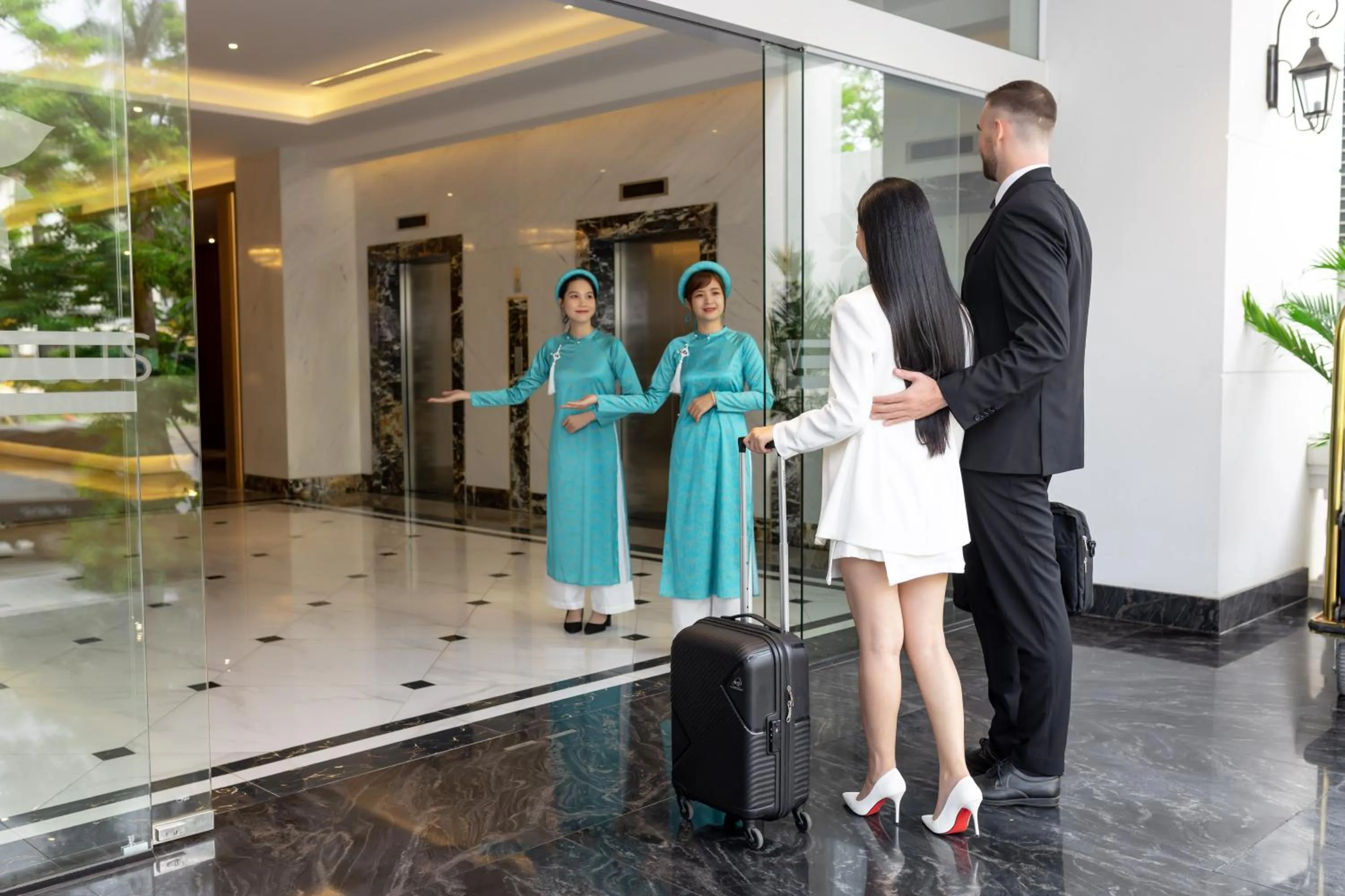 Lobby or reception in White Lotus Hue Hotel