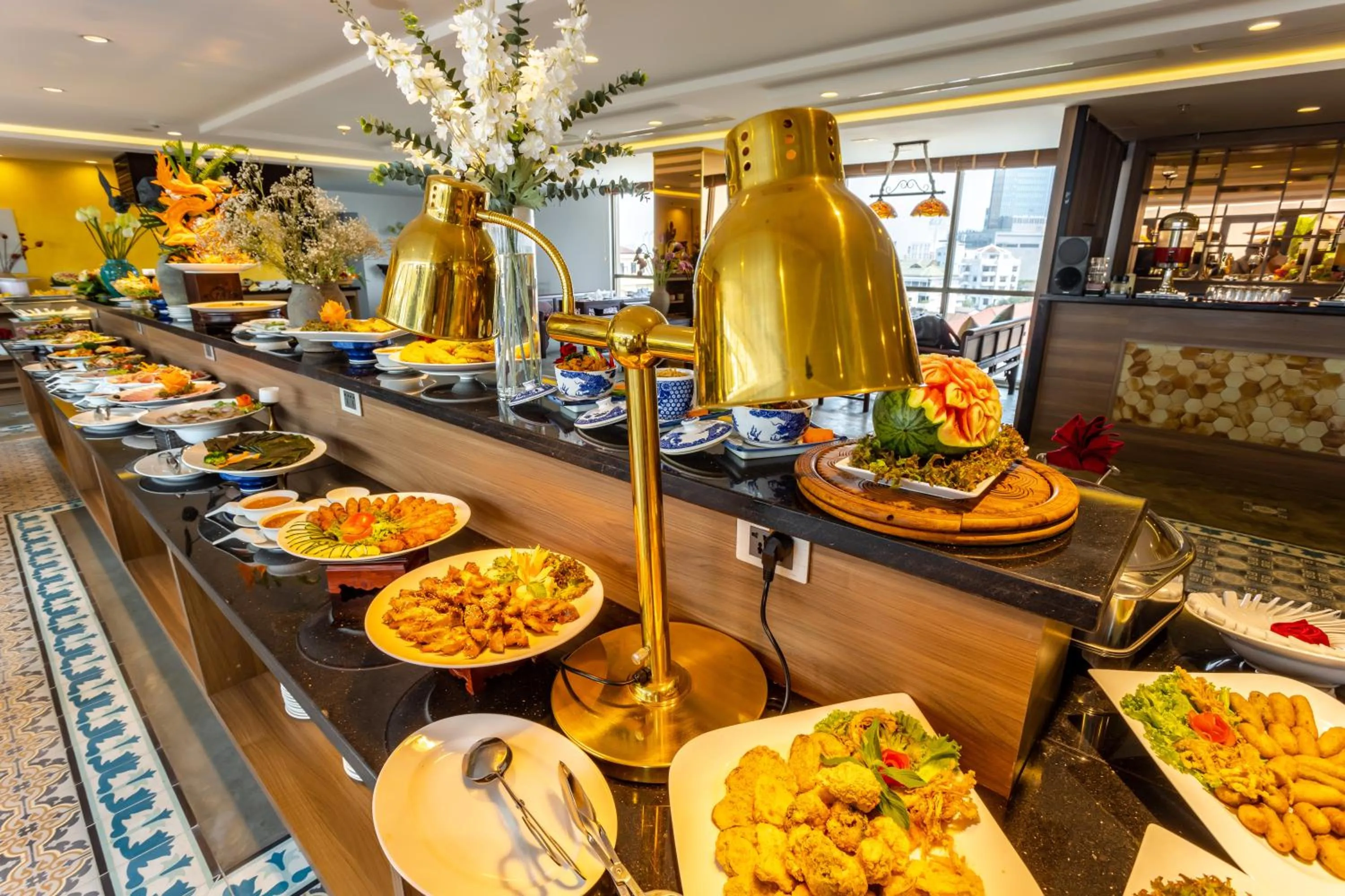 Buffet breakfast in White Lotus Hue Hotel