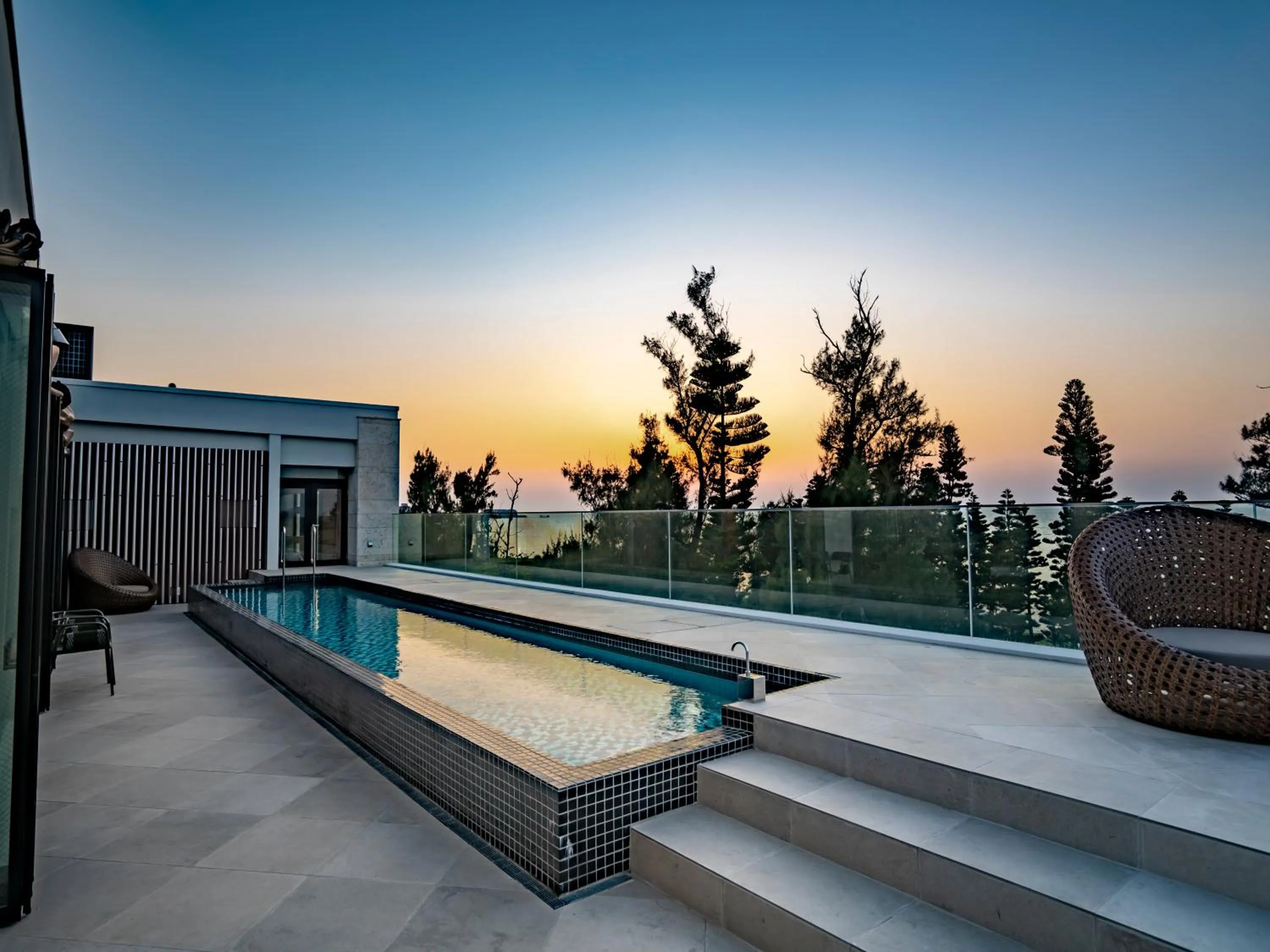 Pool view in UMITO Okinawa Onnason