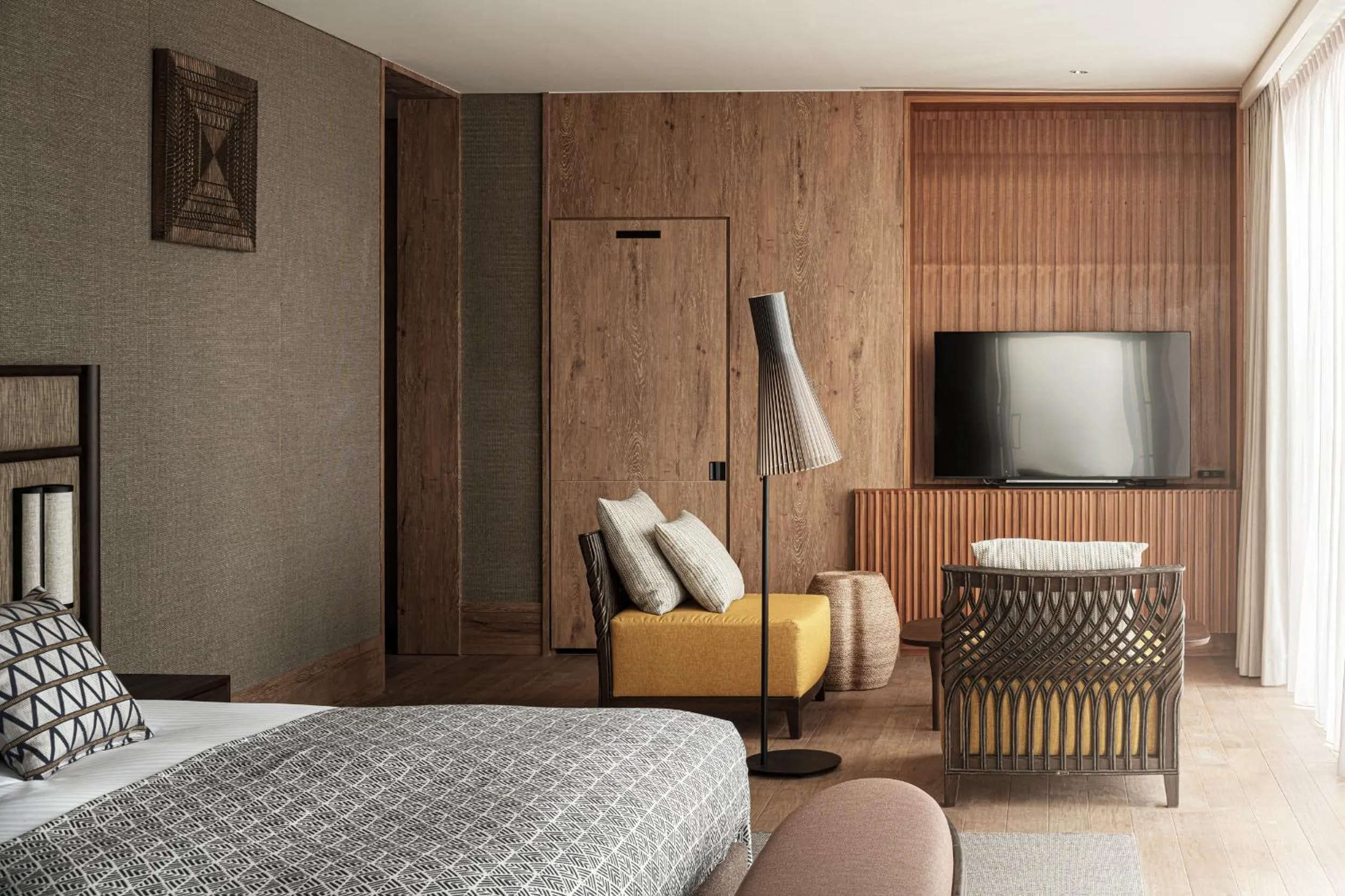 Photo of the whole room, Bed in UMITO Okinawa Onnason