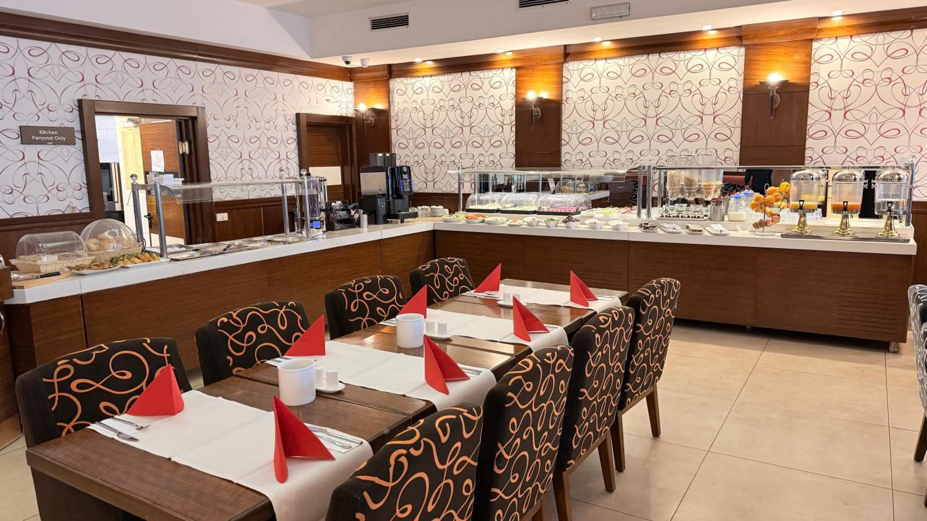 Buffet breakfast in Airport Global Hotel