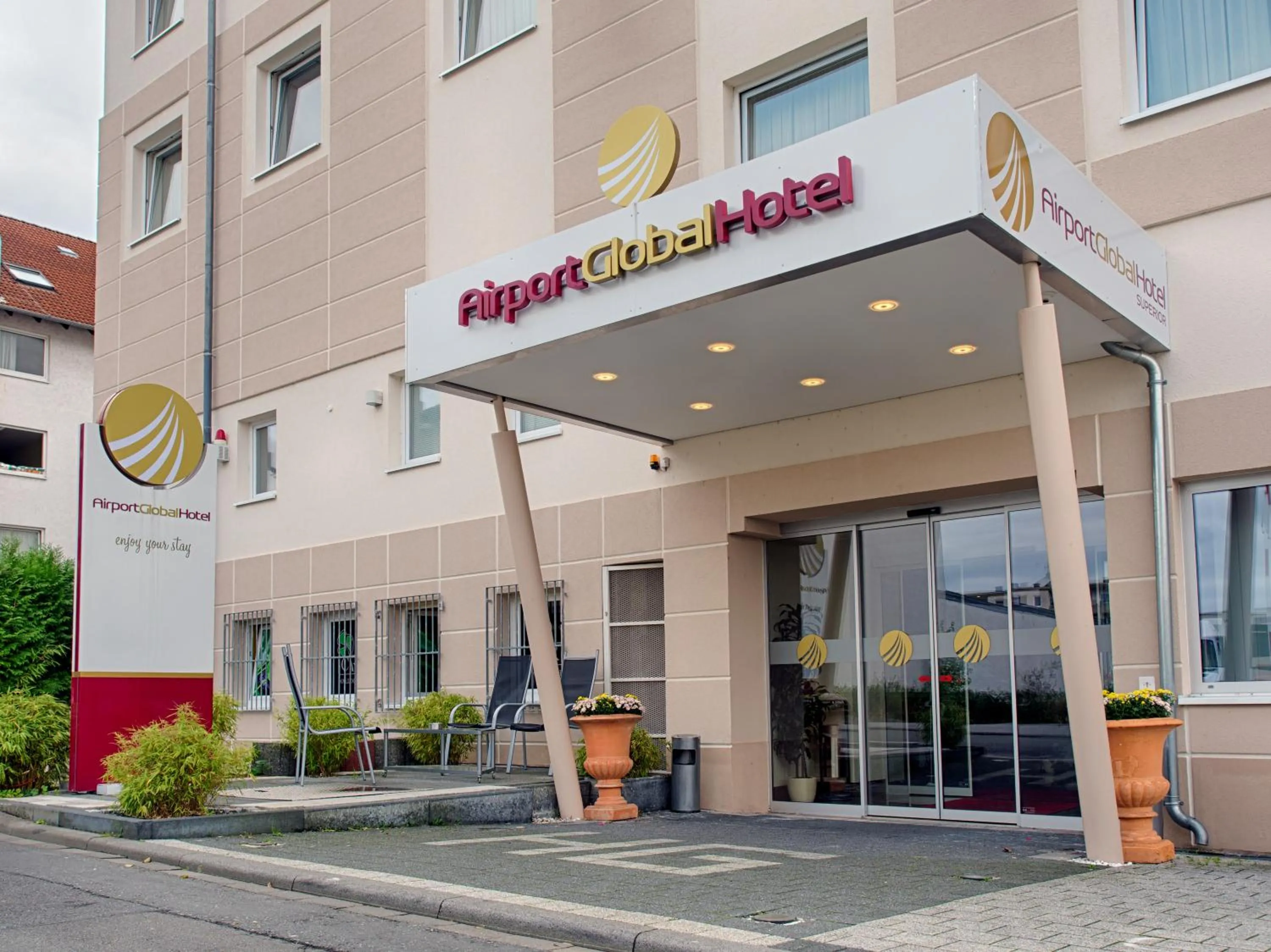 Facade/entrance in Airport Global Hotel, Olive INN