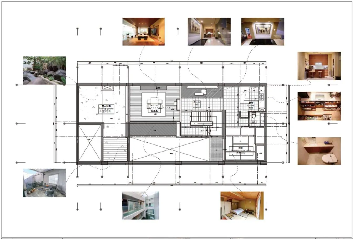 Azabu Modern House The Tokyo Tower can be seen from the villa 500m2