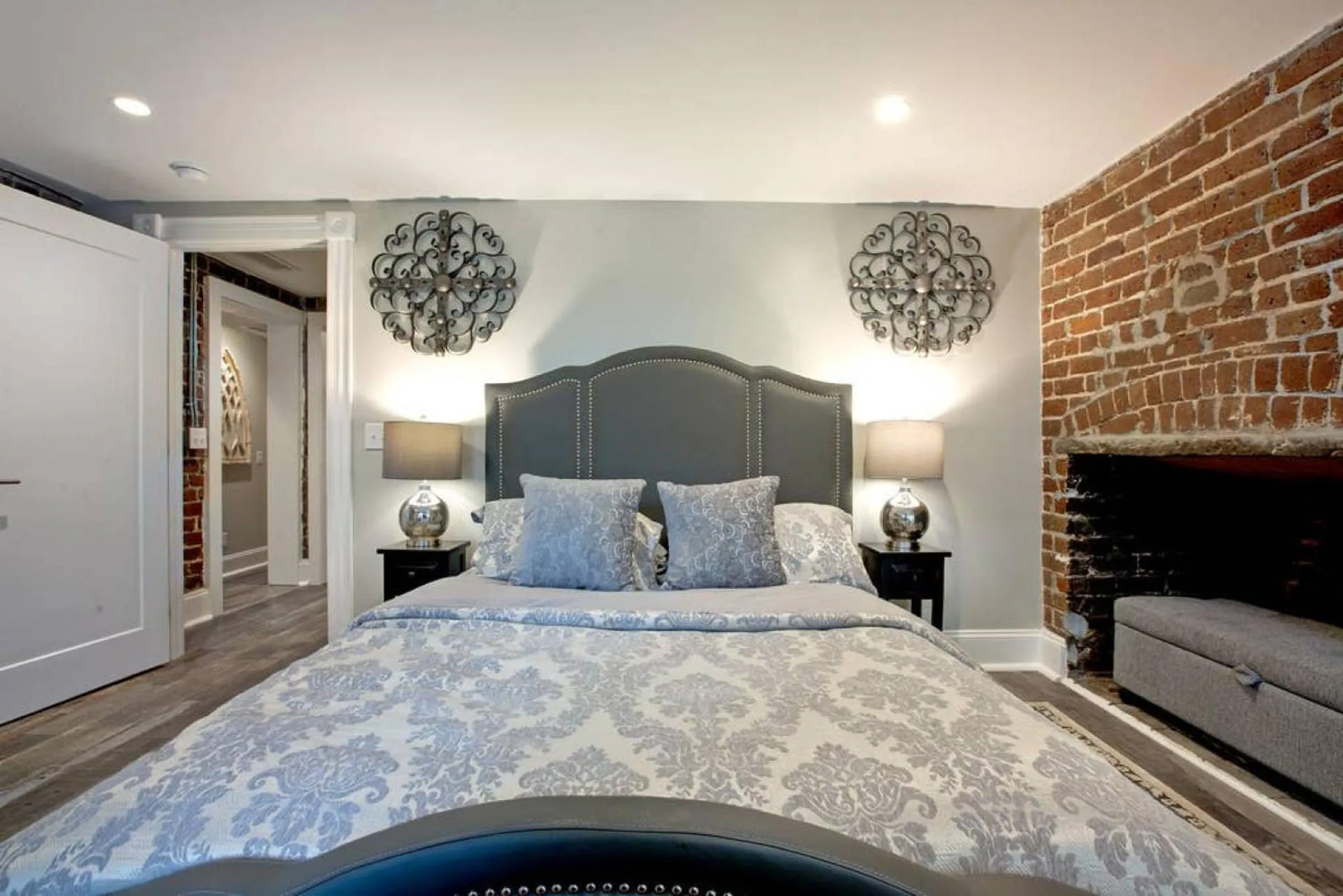 Bedroom, Bed in Sophisticated Historic Remodeled 9 bedroom Home