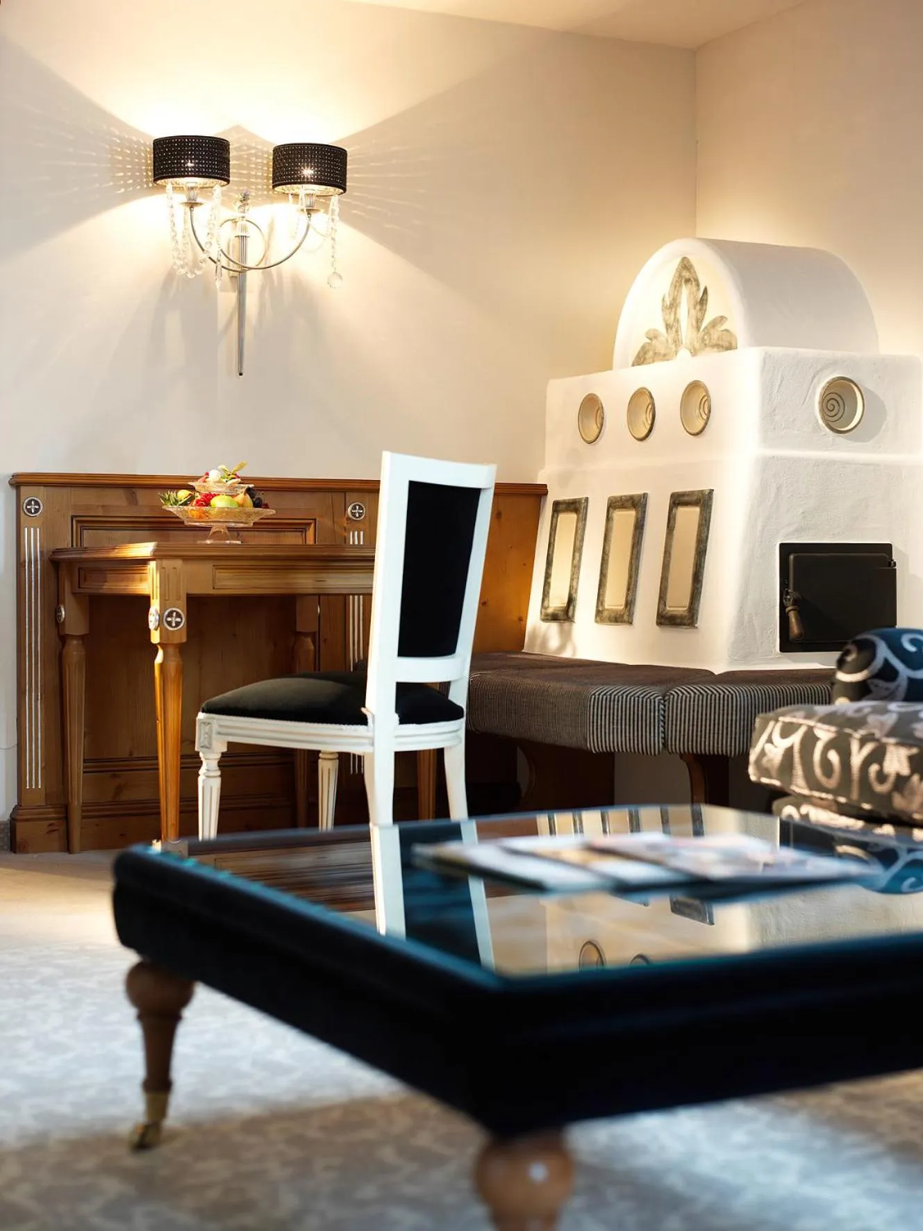 Living room in die Krone von Lech - Romantikhotel - Luxushotel in bester Lage