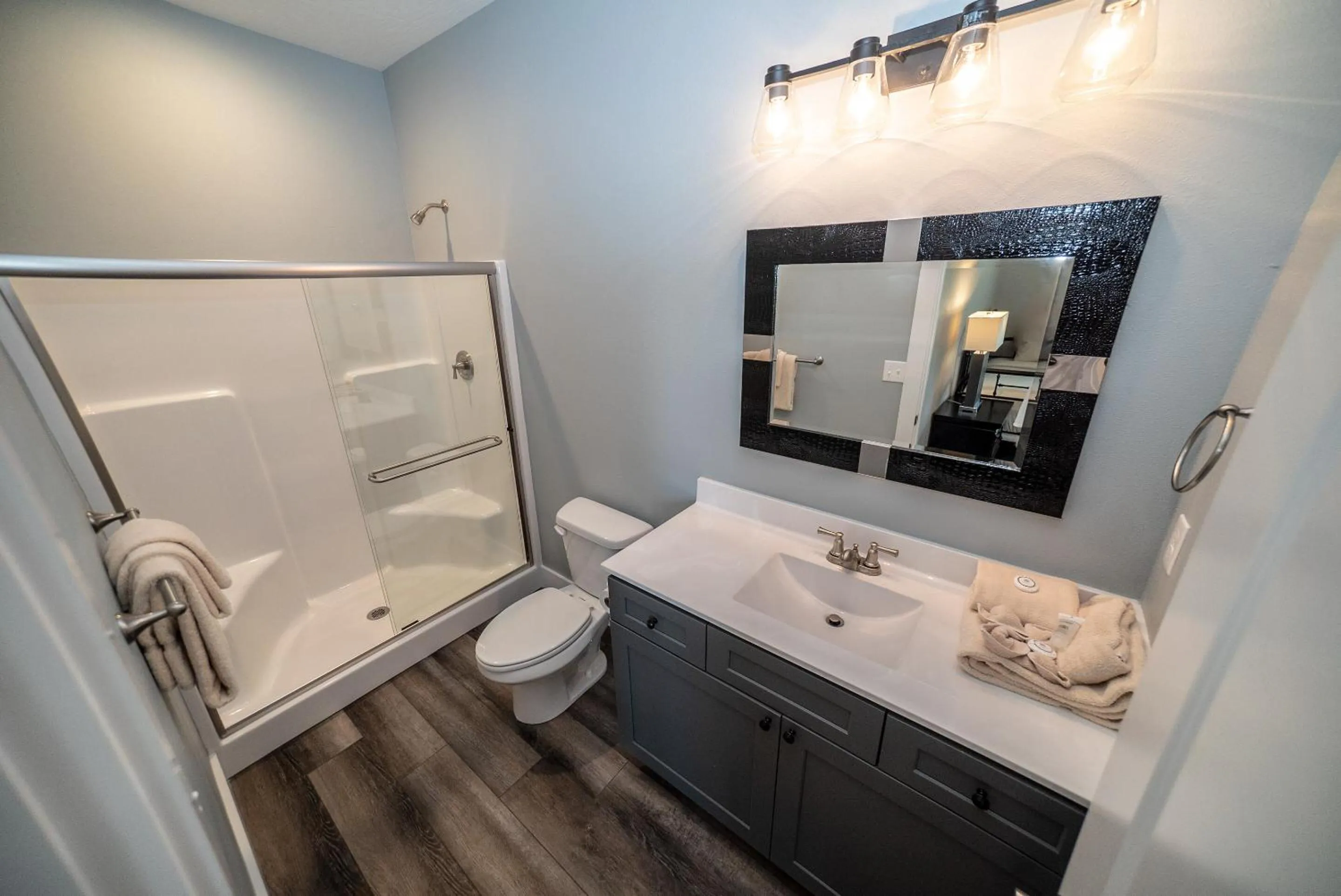 Shower in Reunion Lodges at Thousand Hills