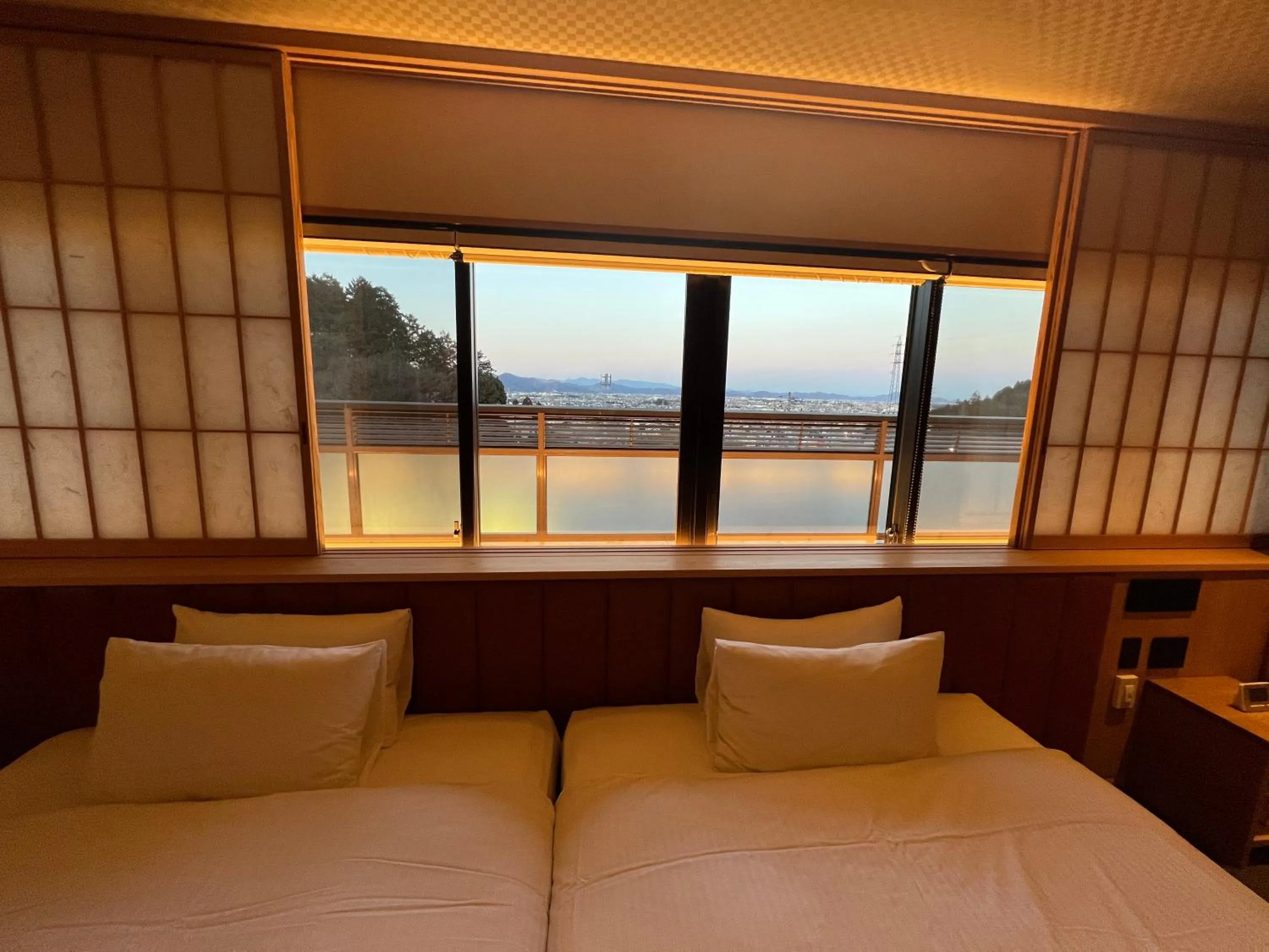 Bed in Ikeda Onsen Ryokan Tachikawa