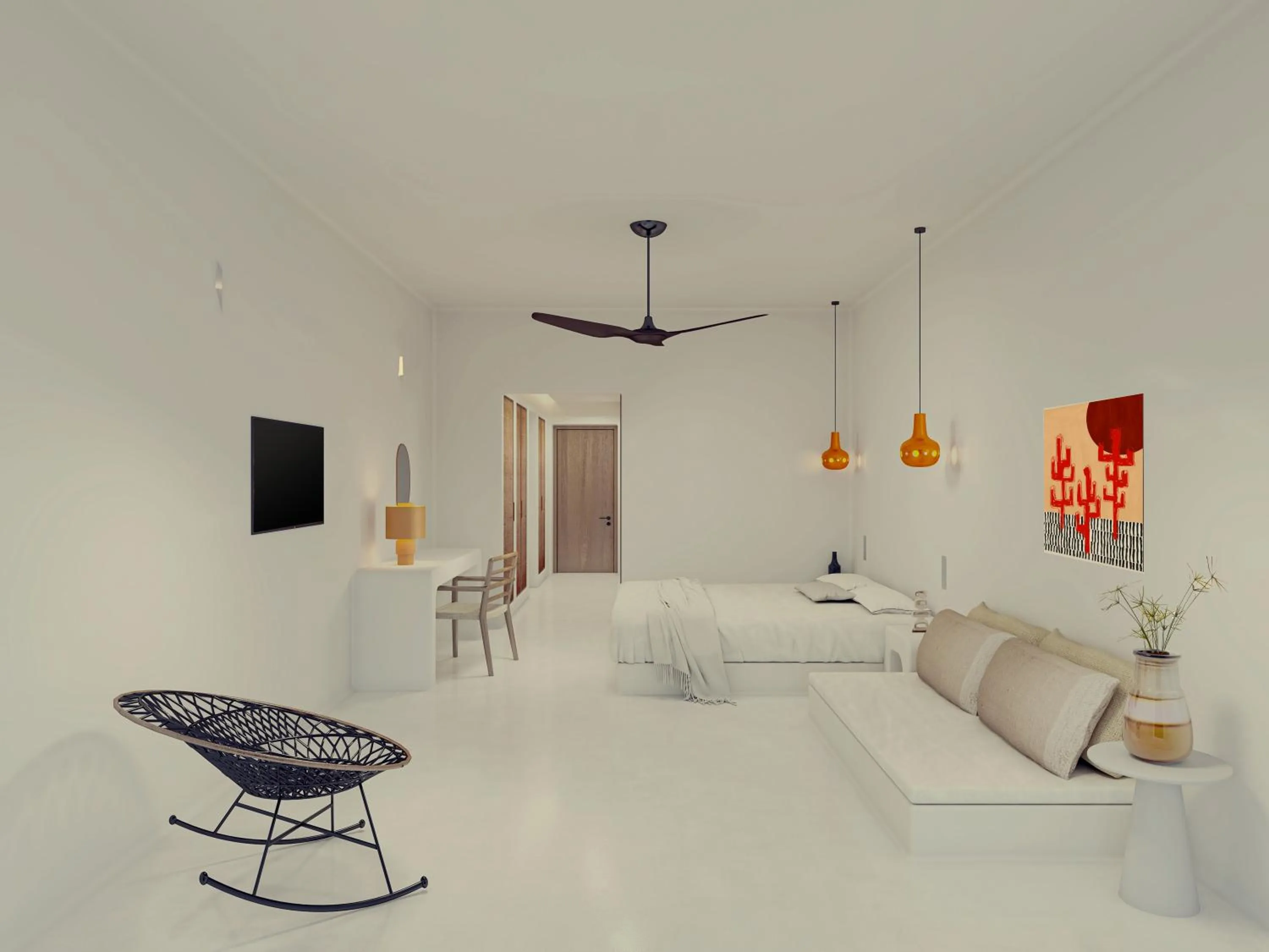 Photo of the whole room in Koukoumi Vegan Boutique Hotel