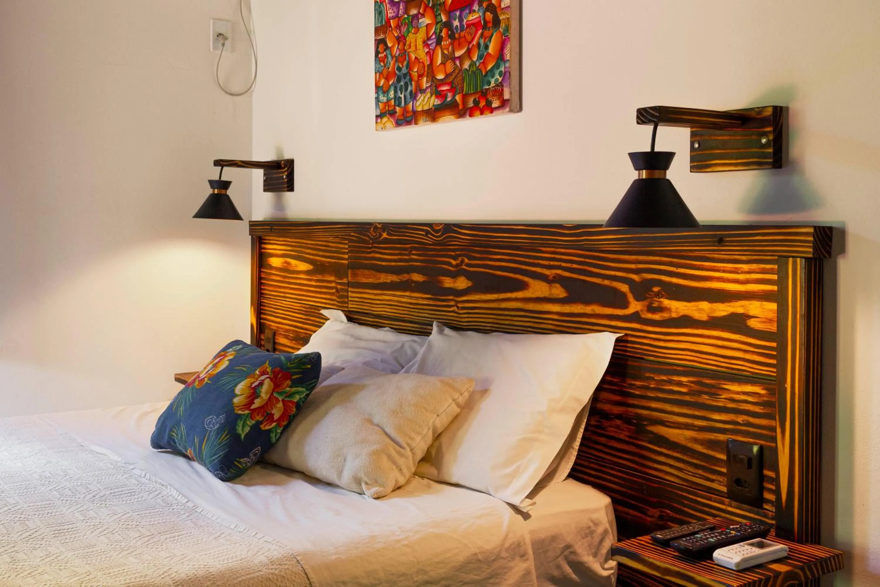 Bed in Pousada Aquarela