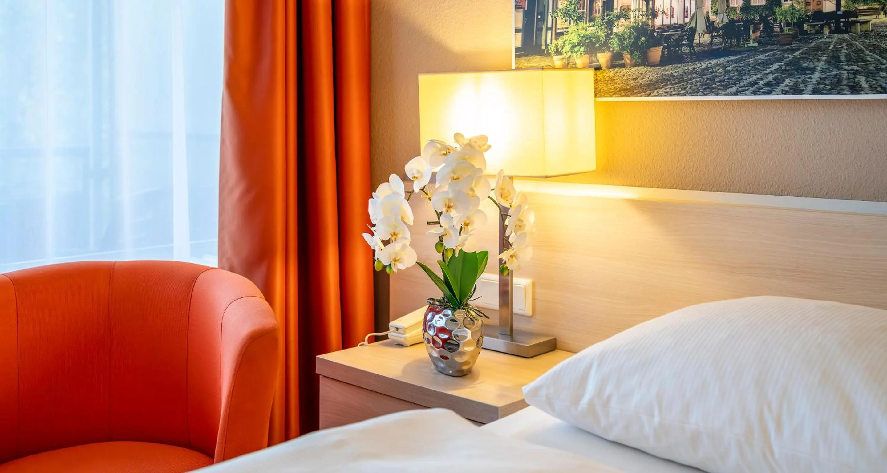 Decorative detail, Bed in PLAZA INN Goslar