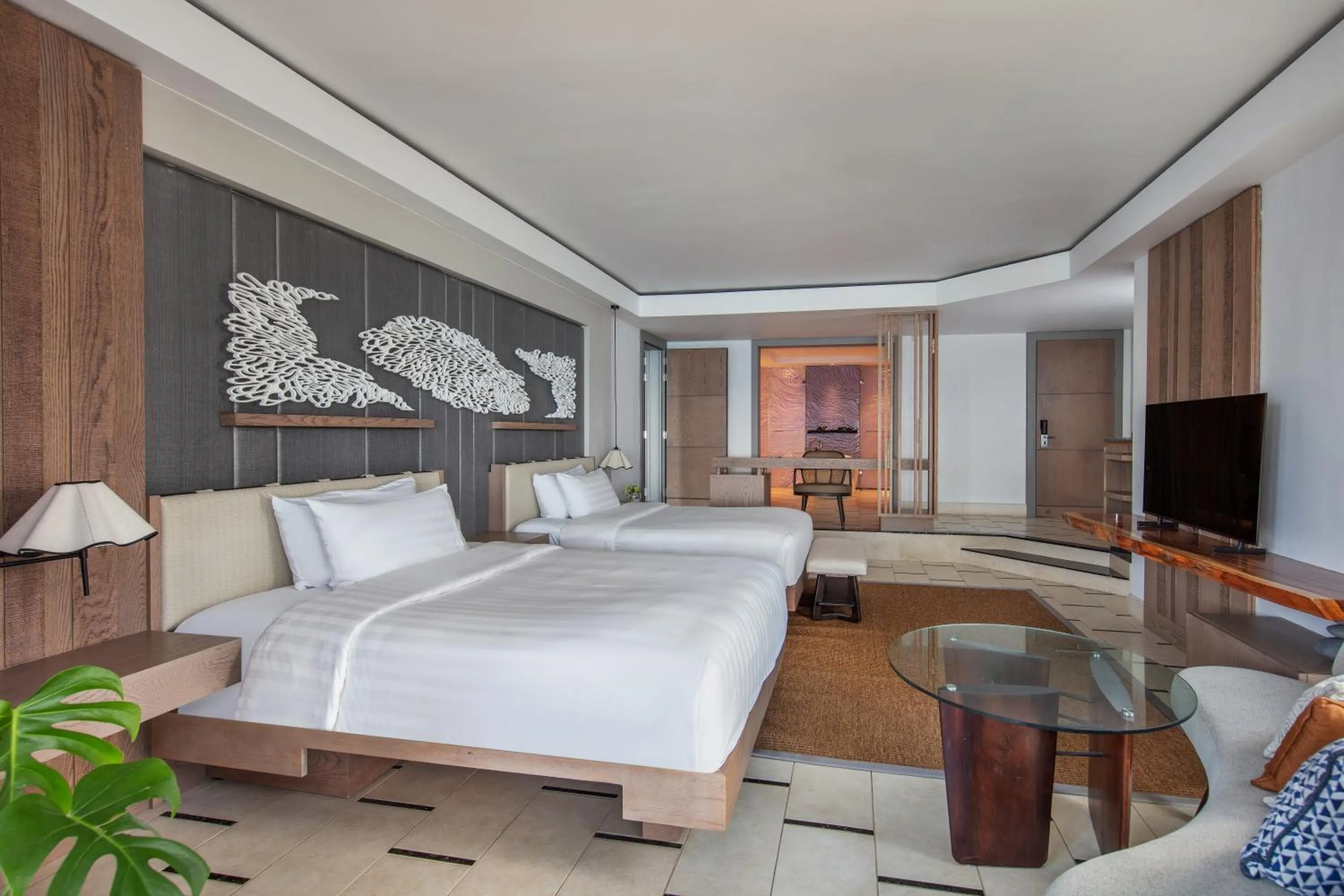 Bed in Shangri-La Le Touessrok, Mauritius