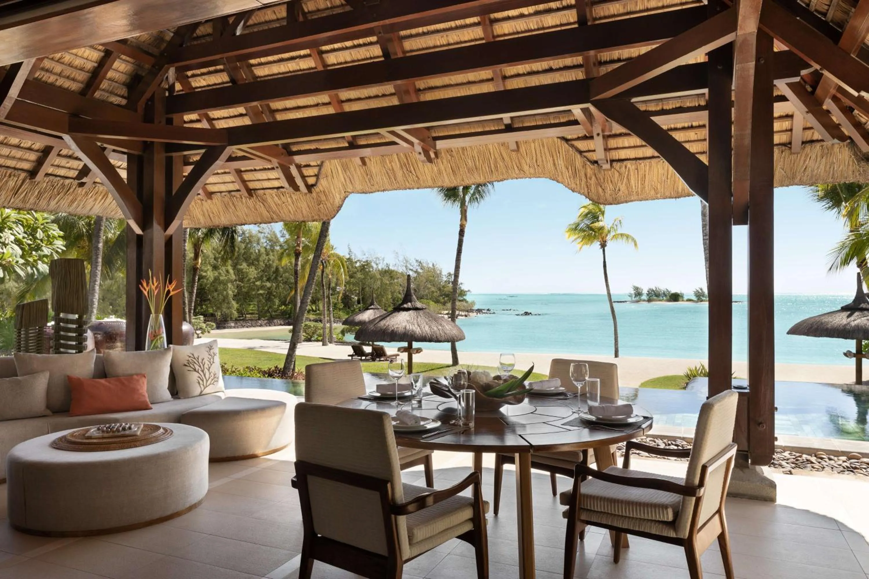 Patio in Shangri-La Le Touessrok, Mauritius