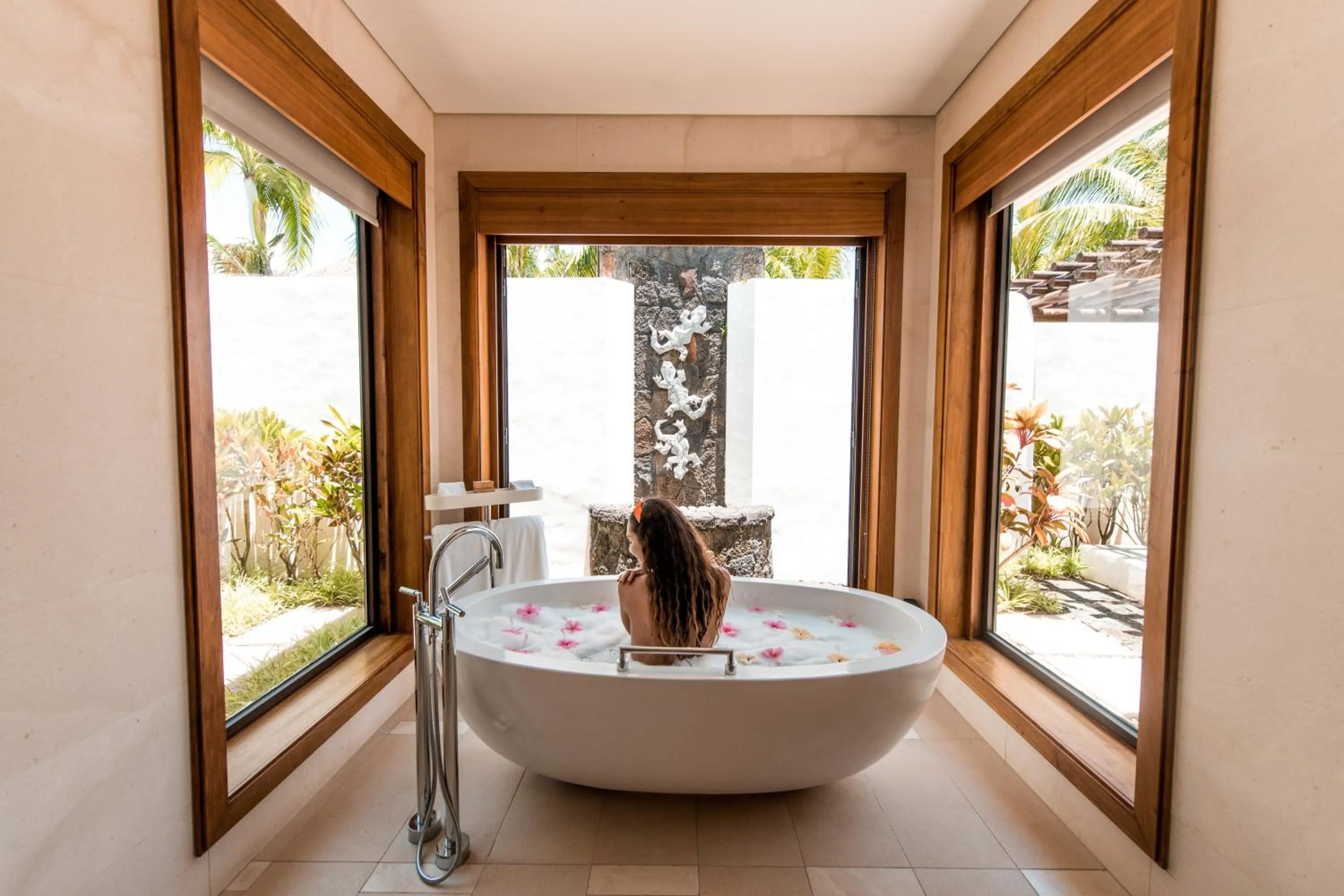 Bath in Shangri-La Le Touessrok, Mauritius