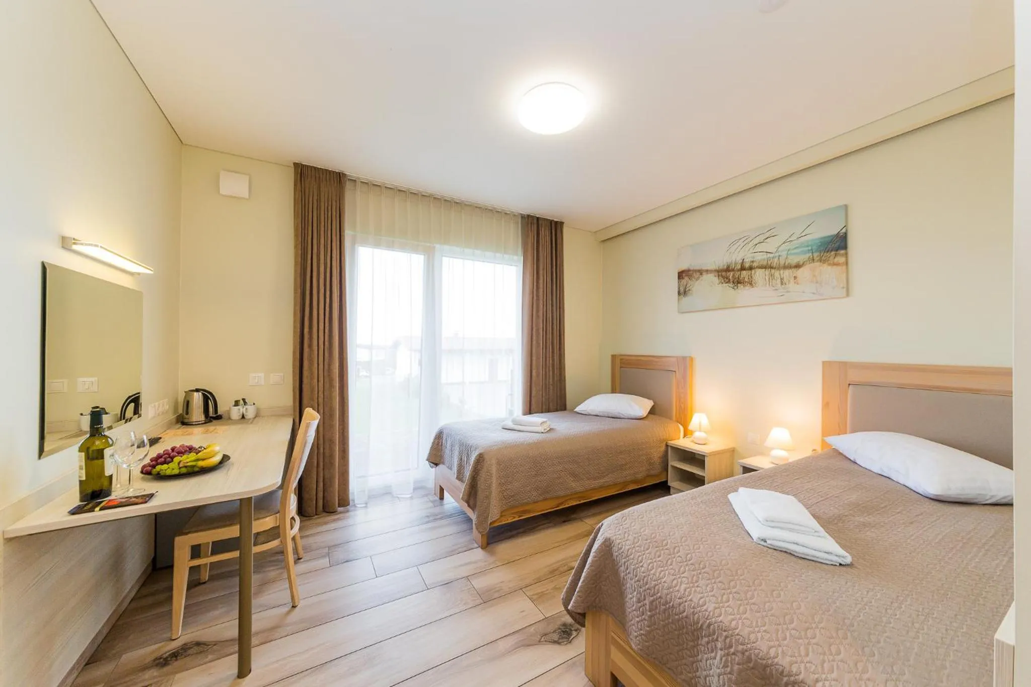 Bed in Motel Panorama