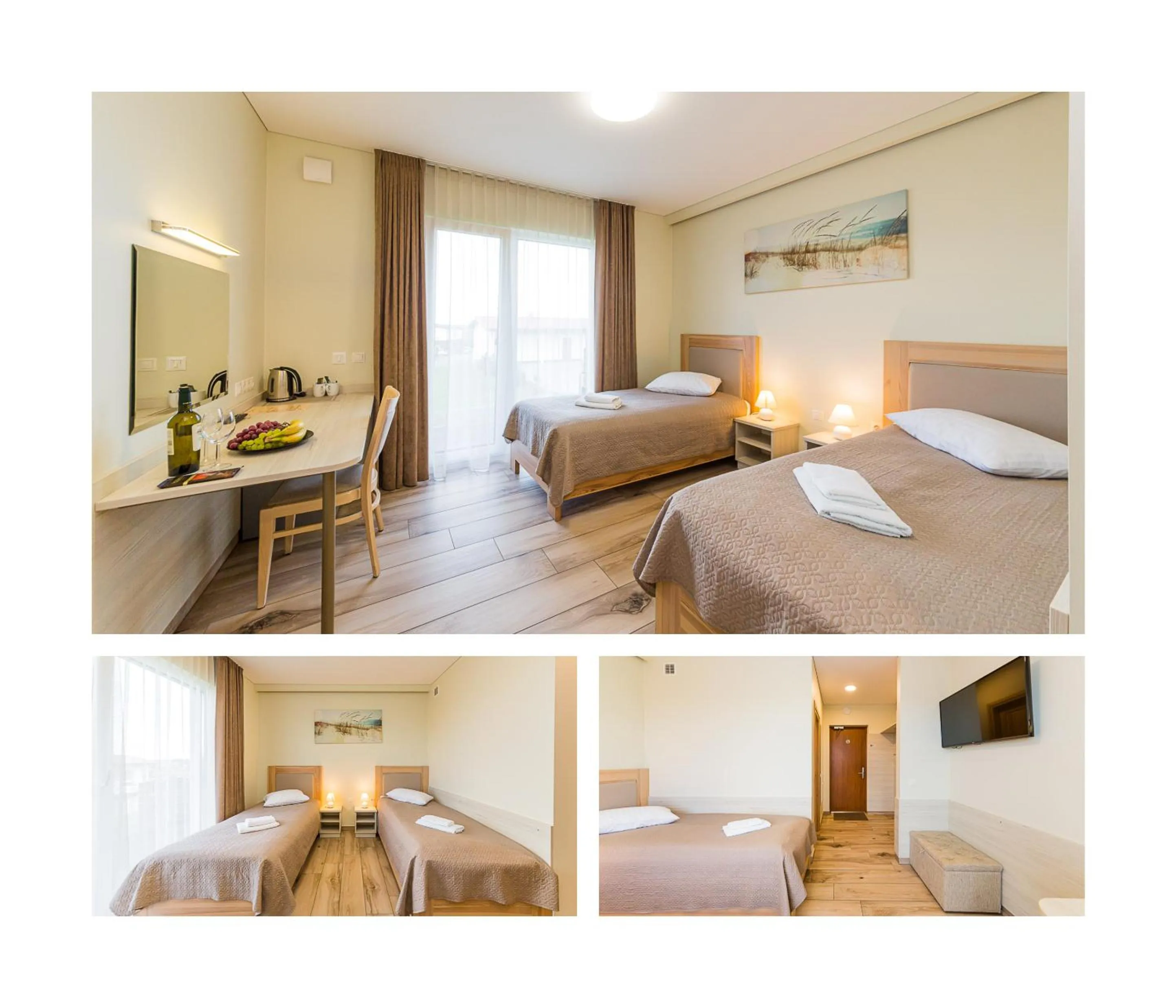 Bed in Motel Panorama