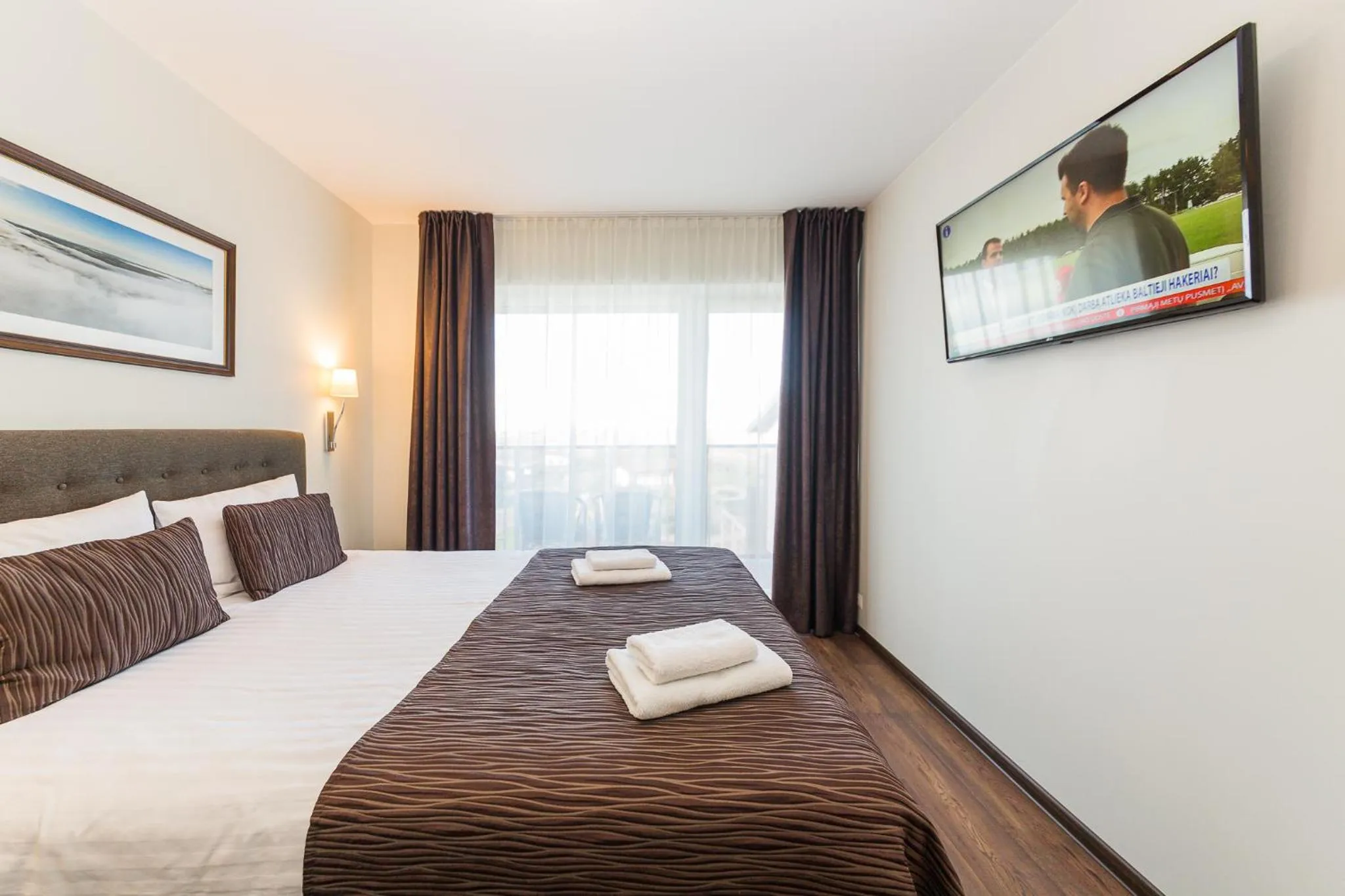 Bed in Motel Panorama