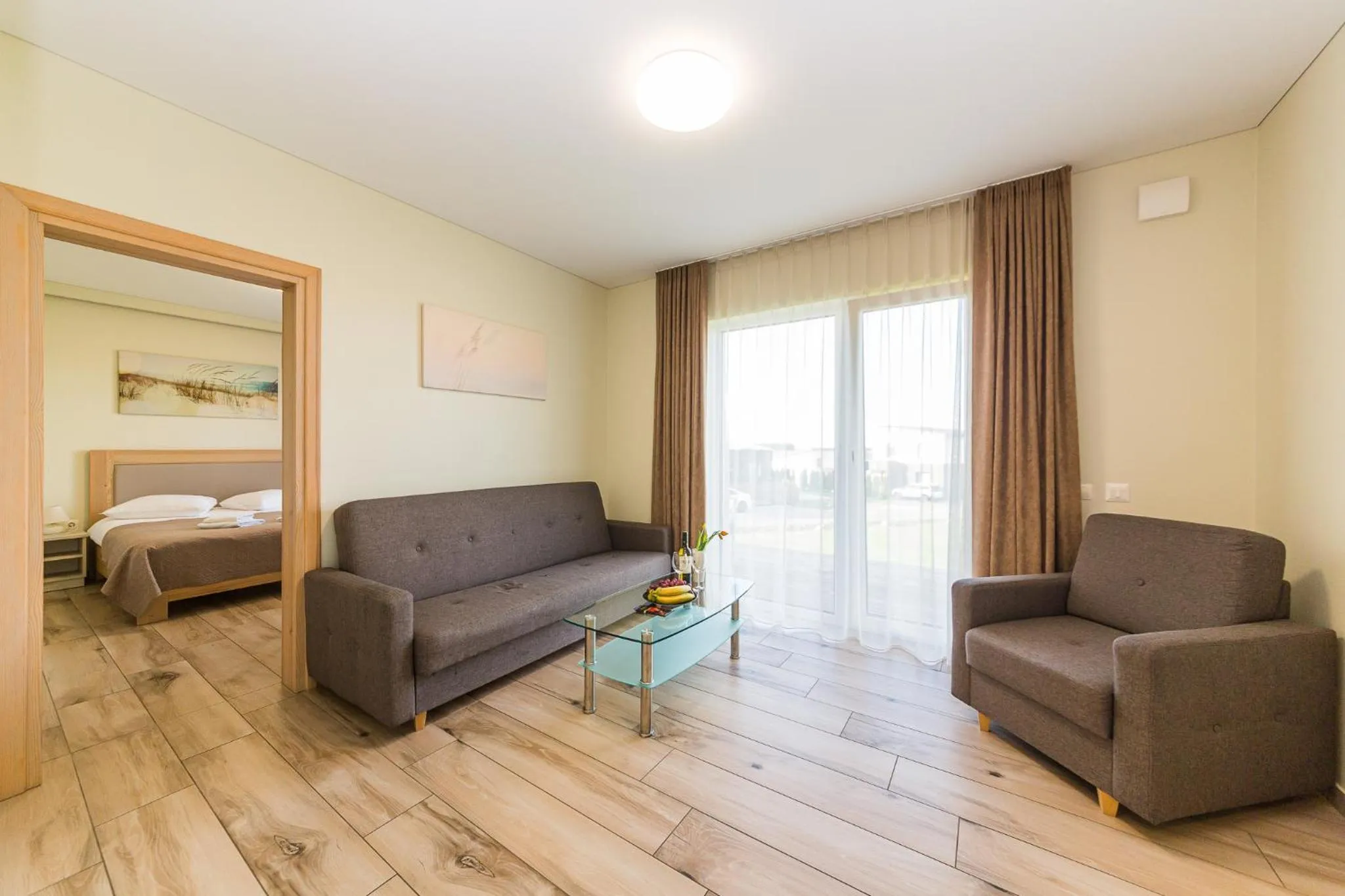 Bed in Motel Panorama