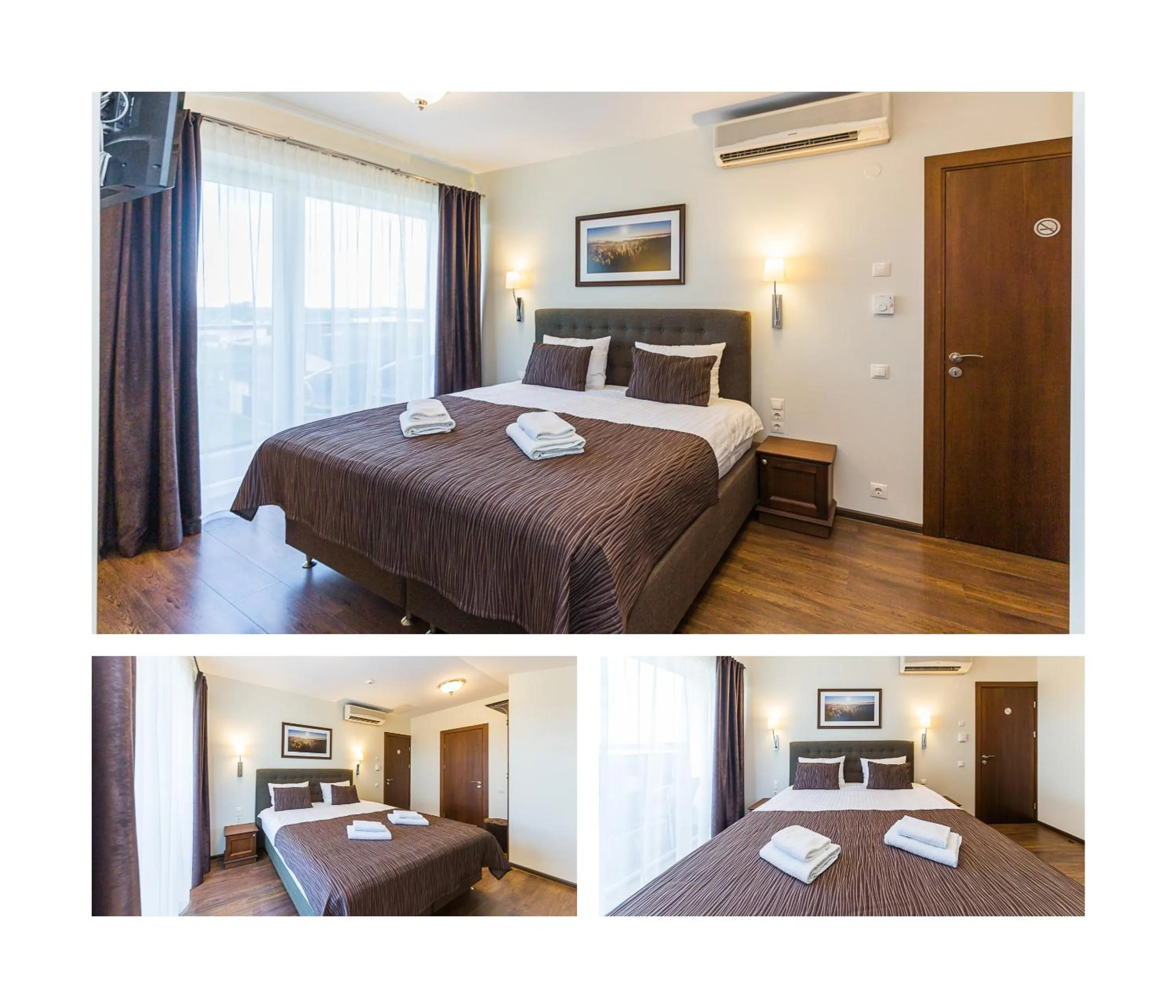 Bed in Motel Panorama