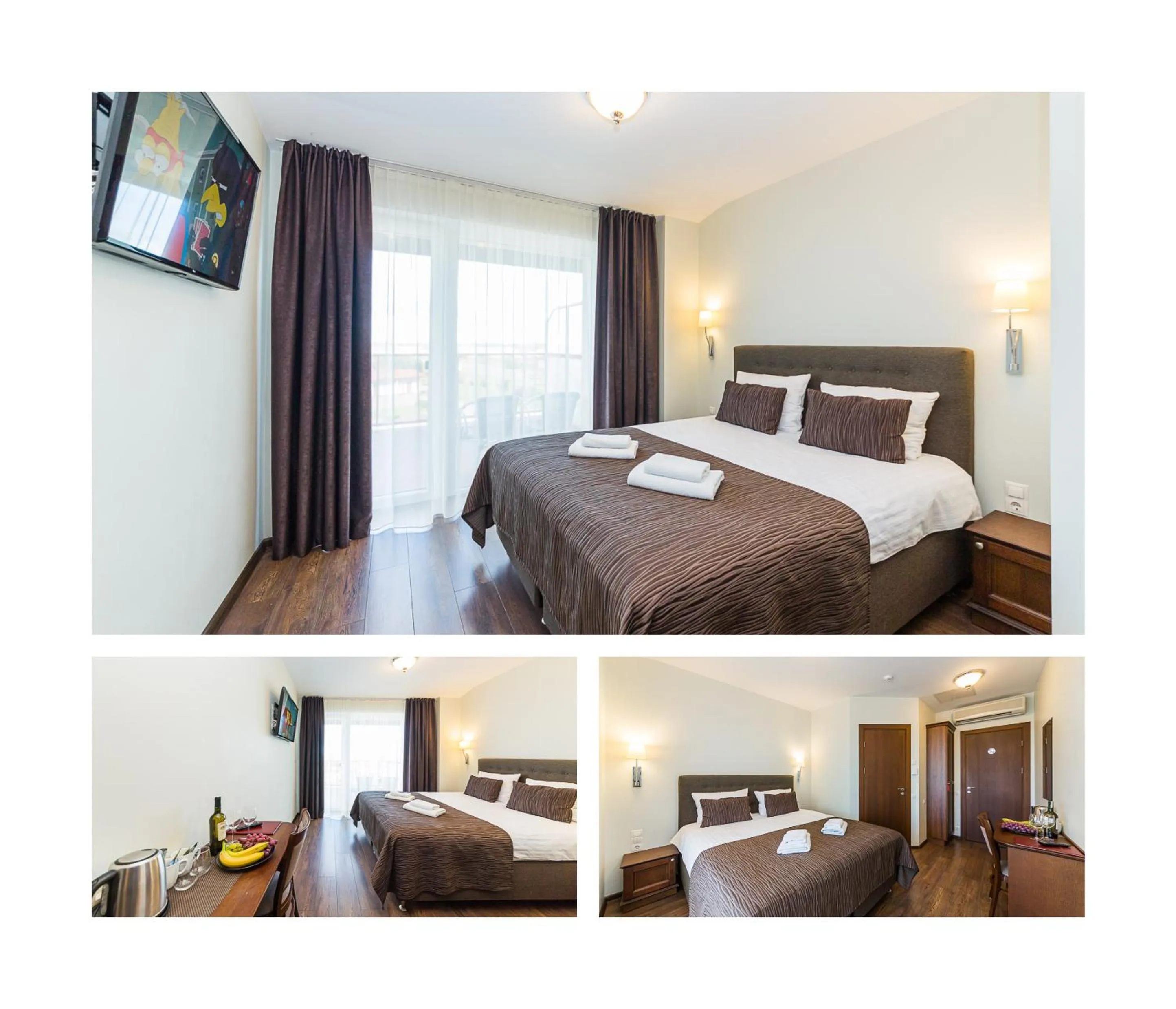 Bed in Motel Panorama