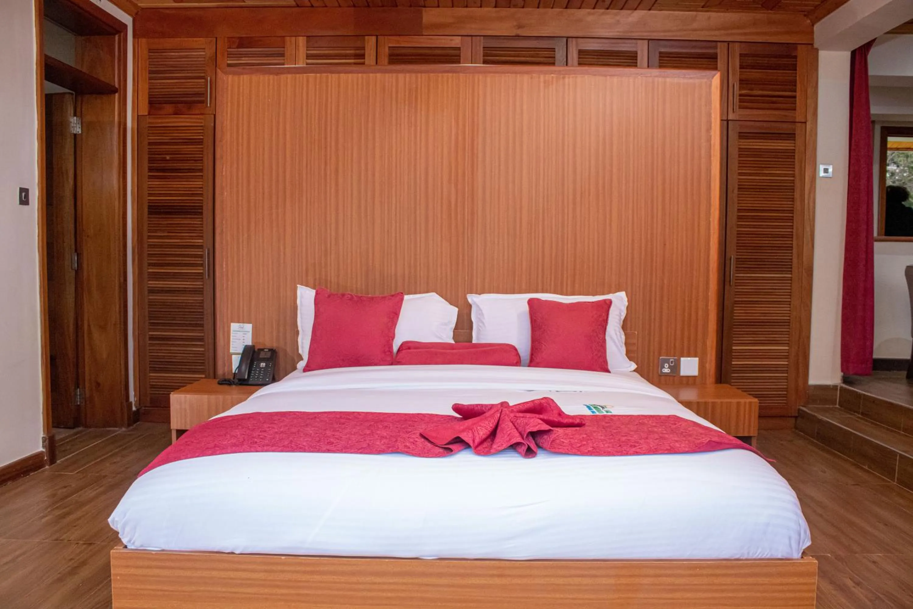 Bed in Lake Elementaita Mountain Lodge