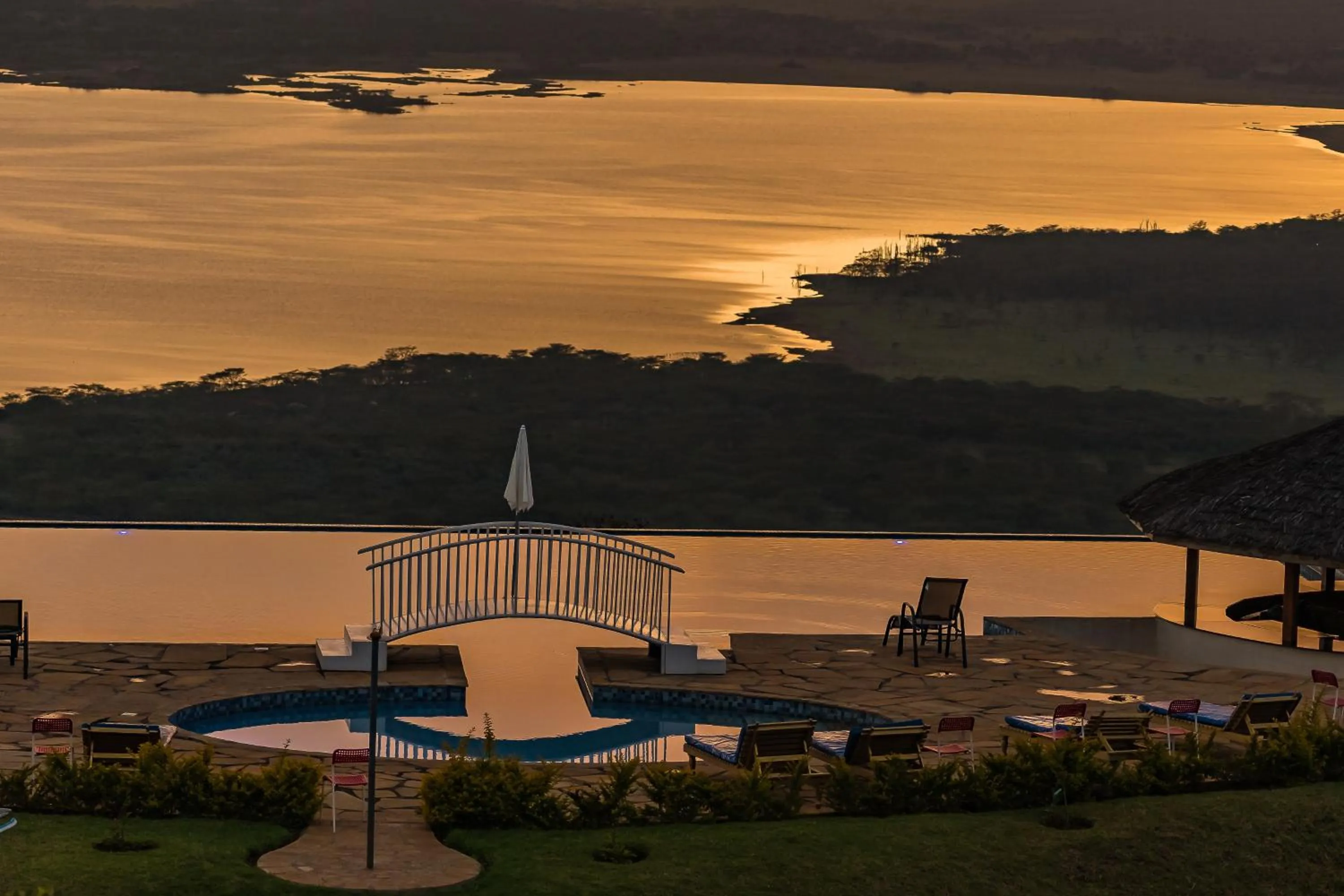 Sunset in Lake Elementaita Mountain Lodge