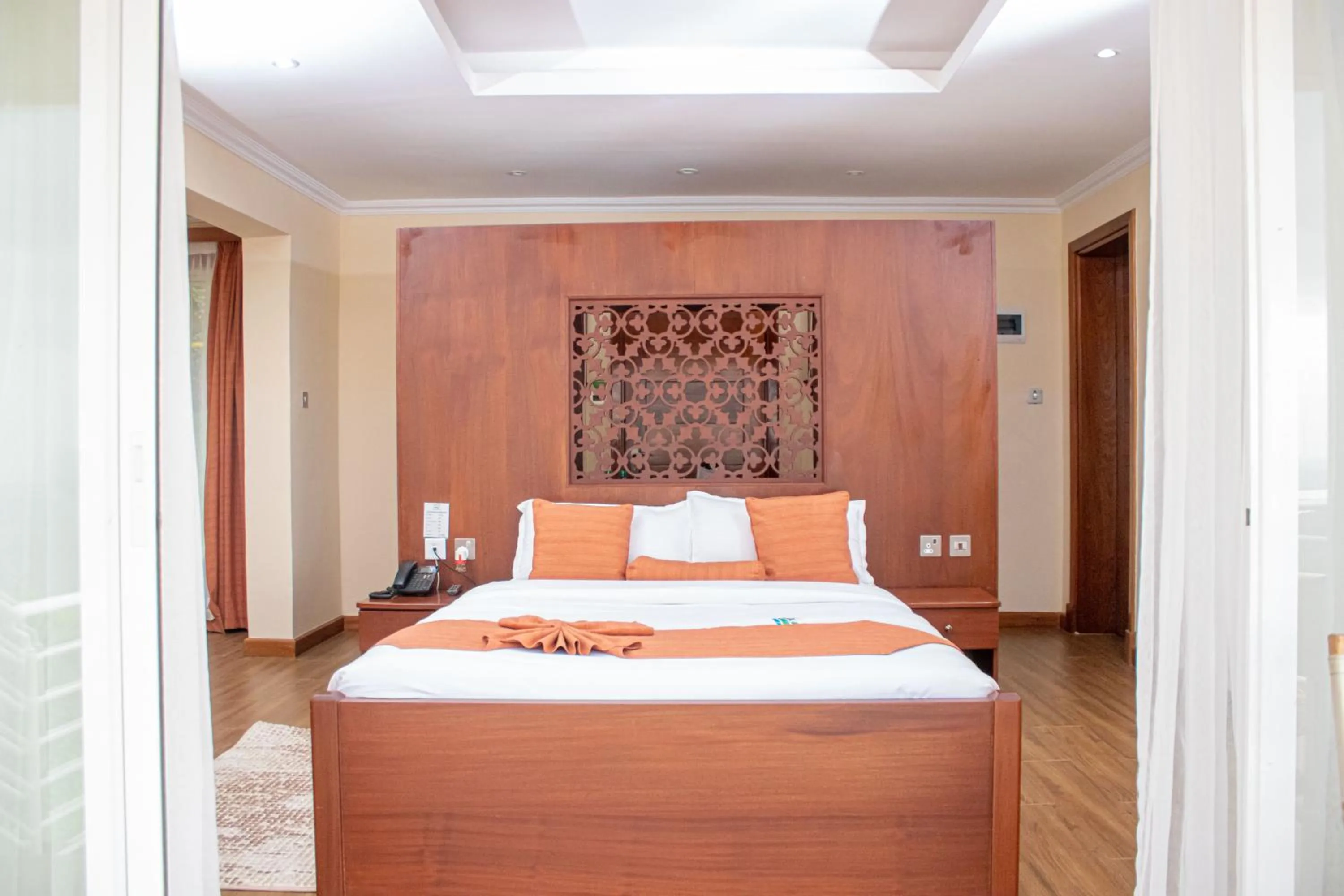 Bed in Lake Elementaita Mountain Lodge