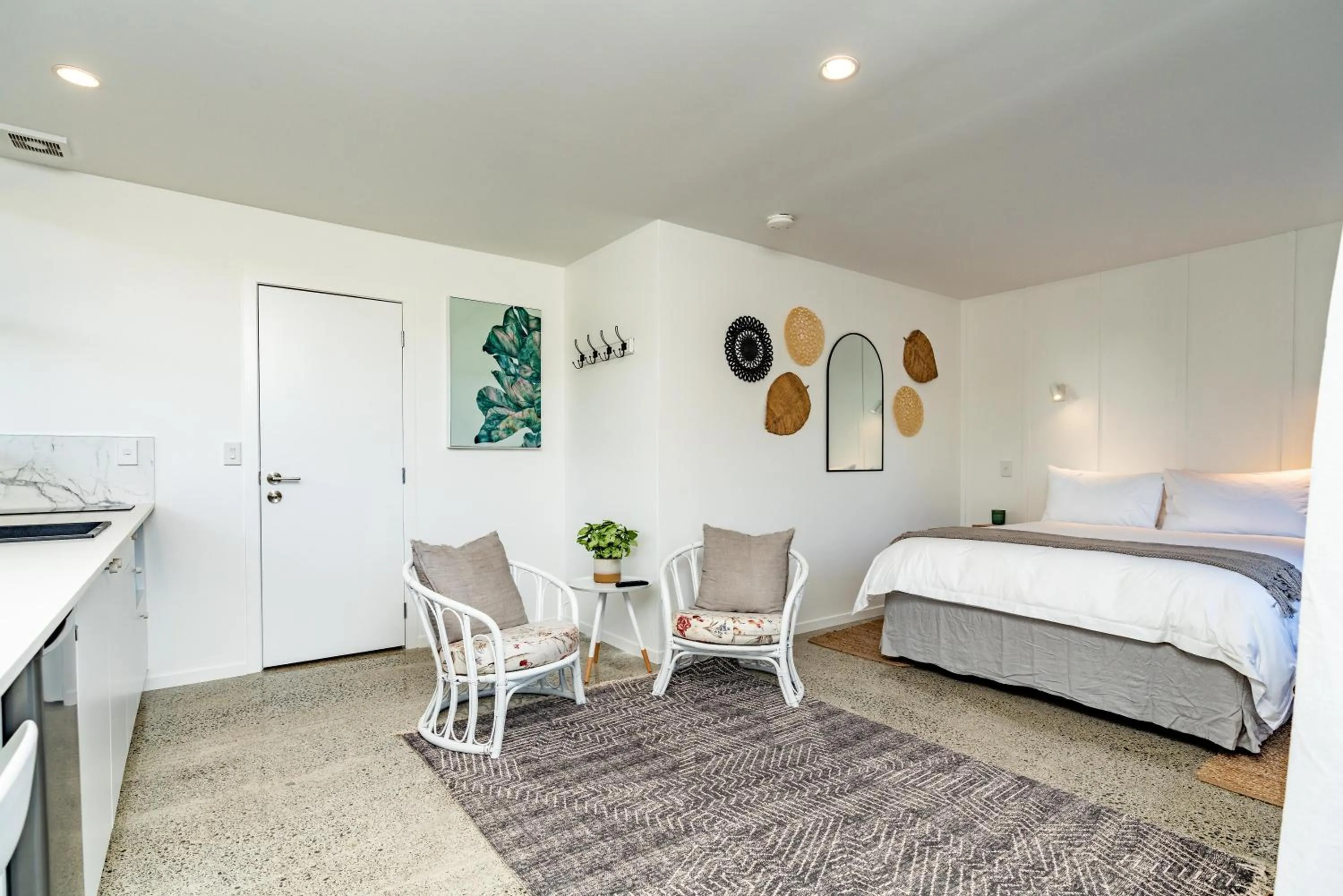 Photo of the whole room, Bed in Tui & Nikau Cabins