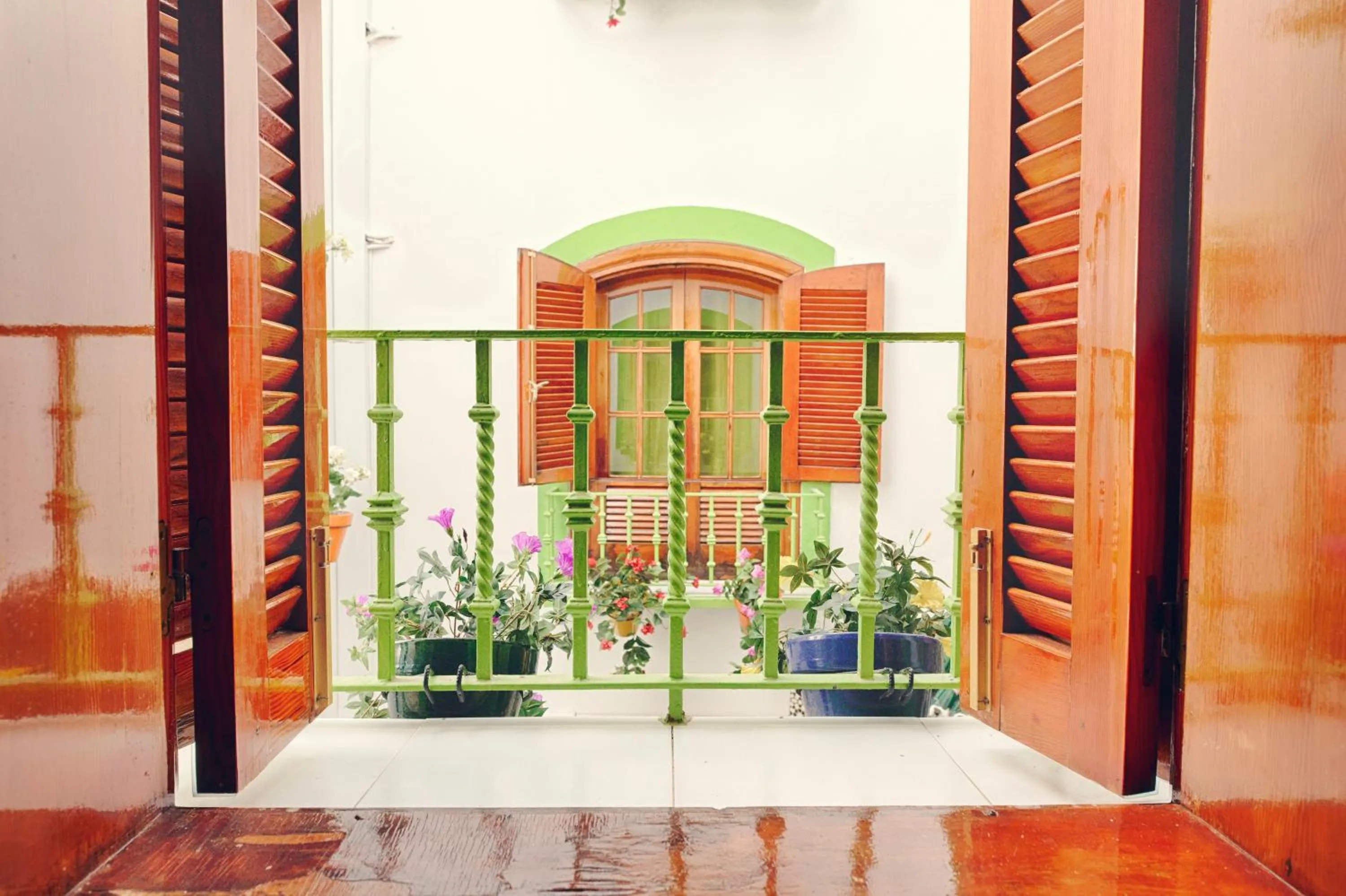Inner courtyard view in Charming Nerja Hostel