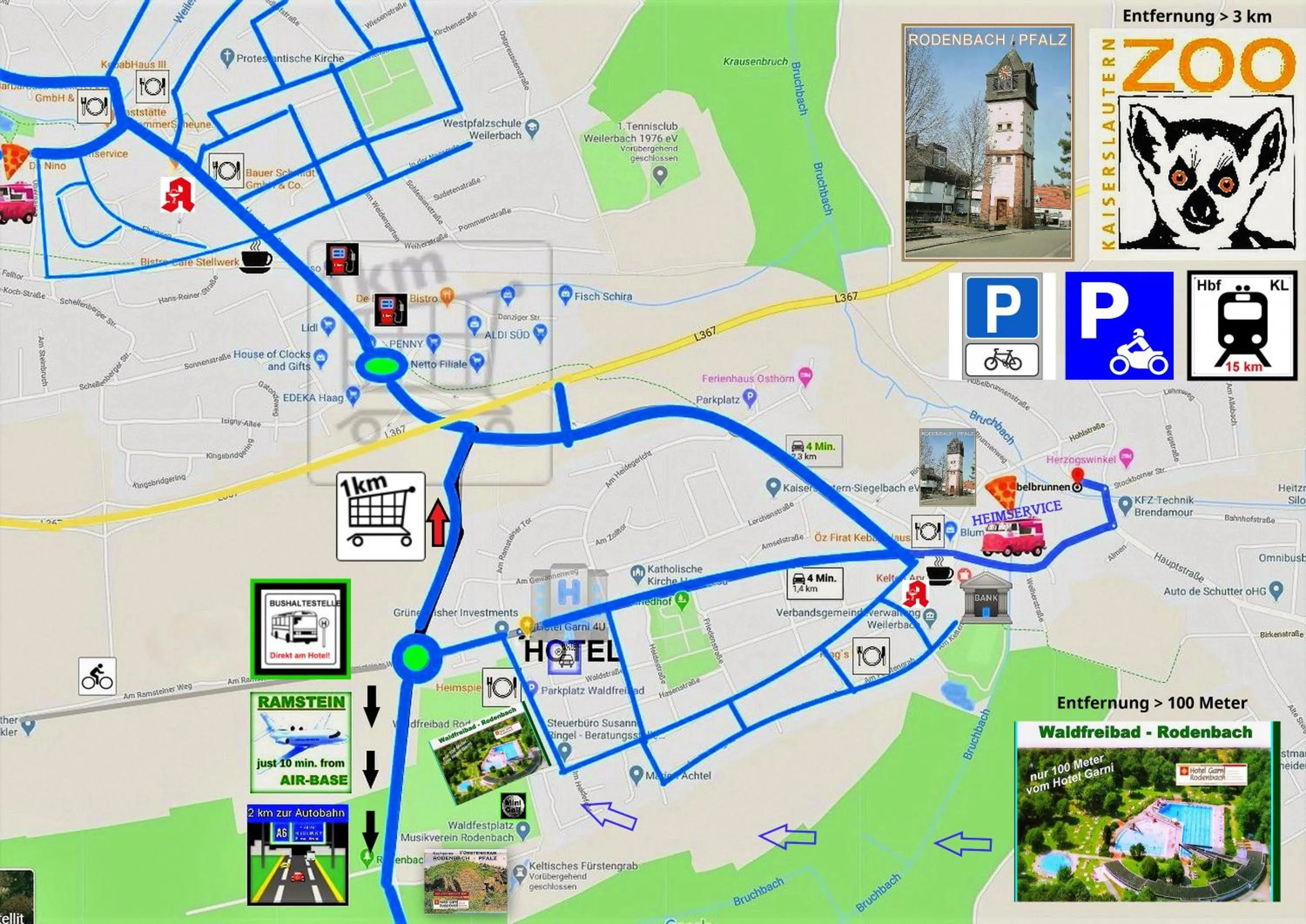 Area and facilities in Appartements 4U Rodenbach