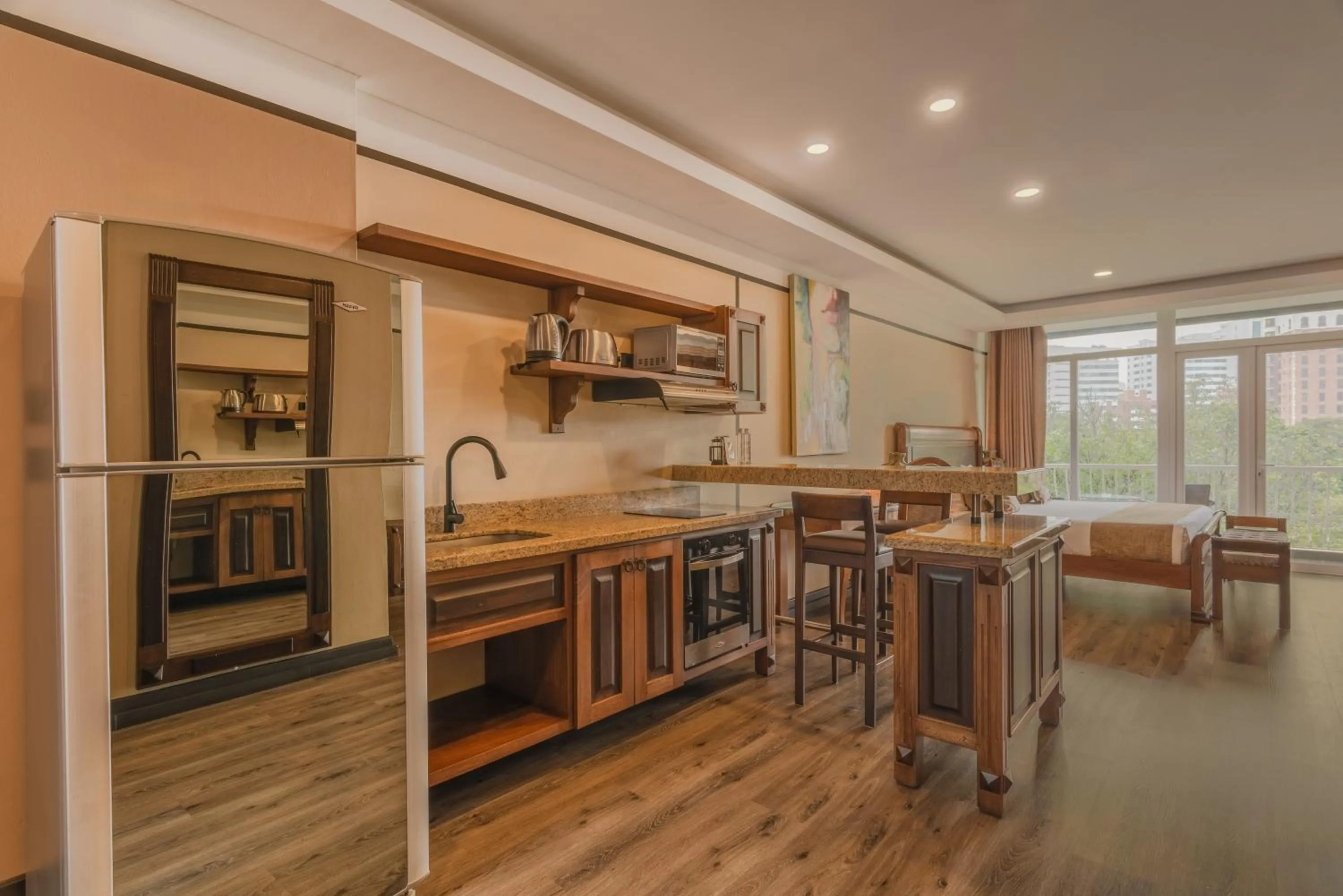 Kitchen or kitchenette in Hotel Du Parc