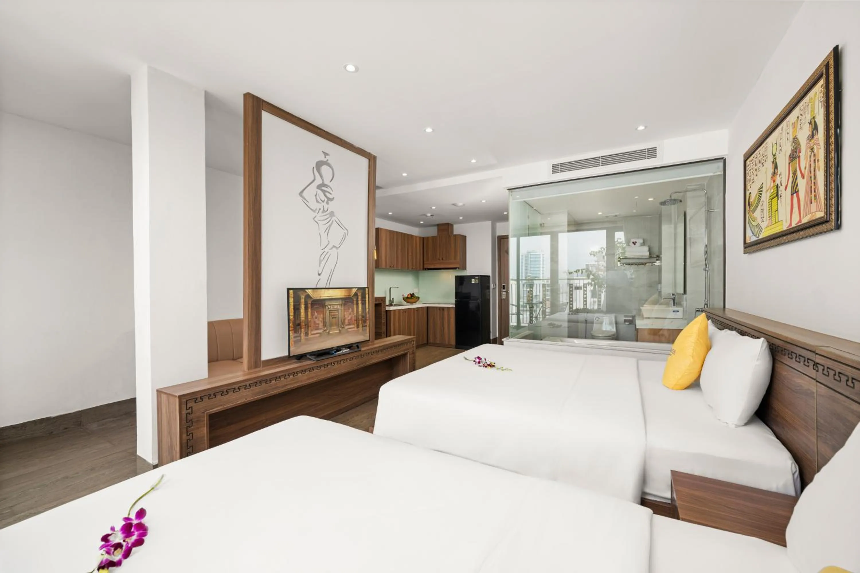 Bed in Pharaoh Boutique Hotel Danang