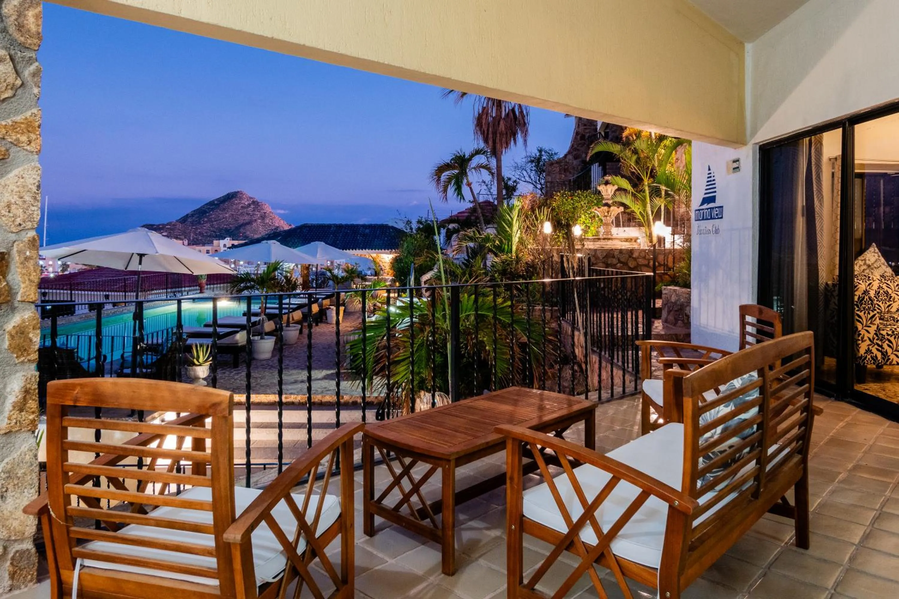 Pool view in Marina View Villas