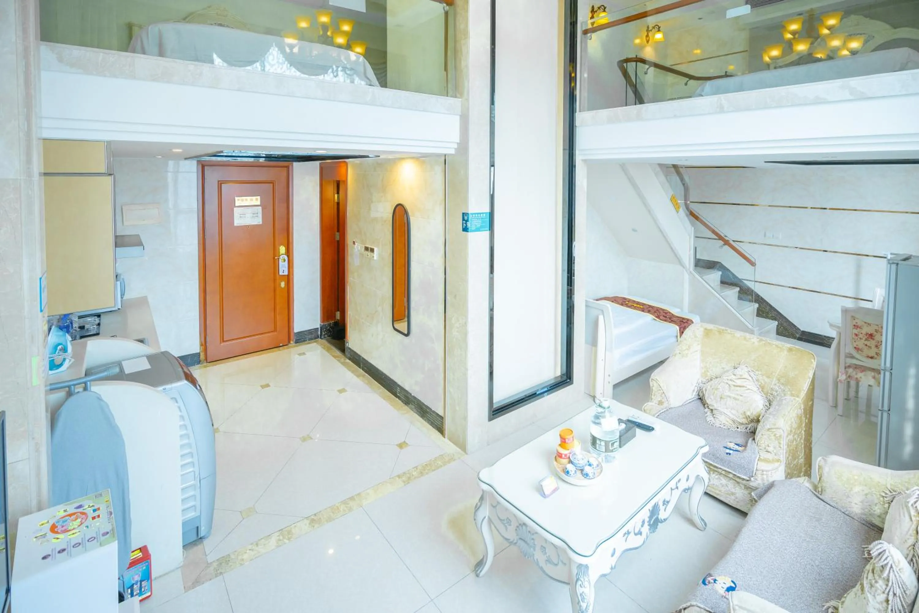 Living room, Bed in Louidon Mega Apartment Of Kam Rueng Plaza - Sunshine Apartment