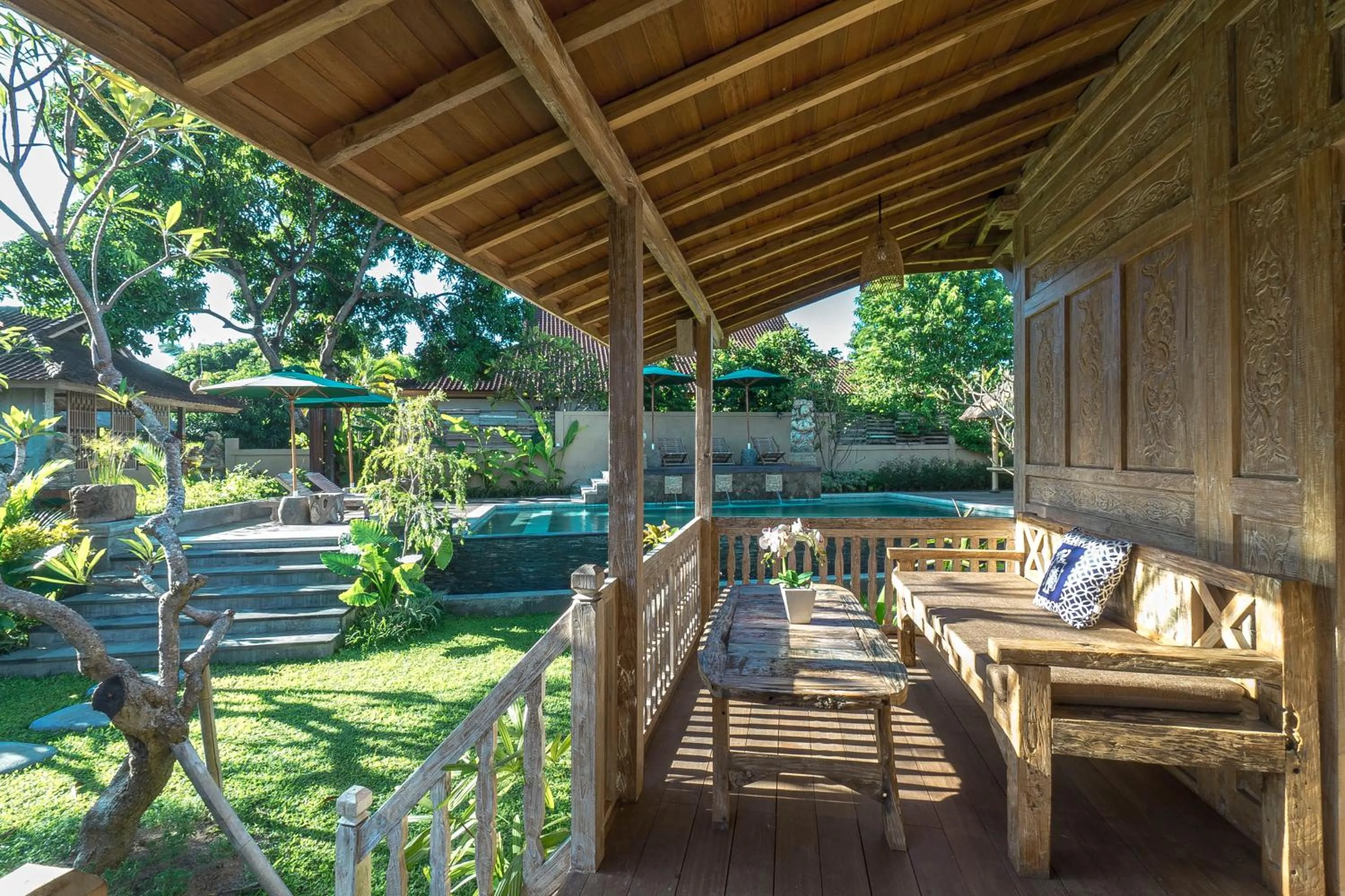 Balcony/Terrace in Kirani Joglo Villa Bali by Mahaputra