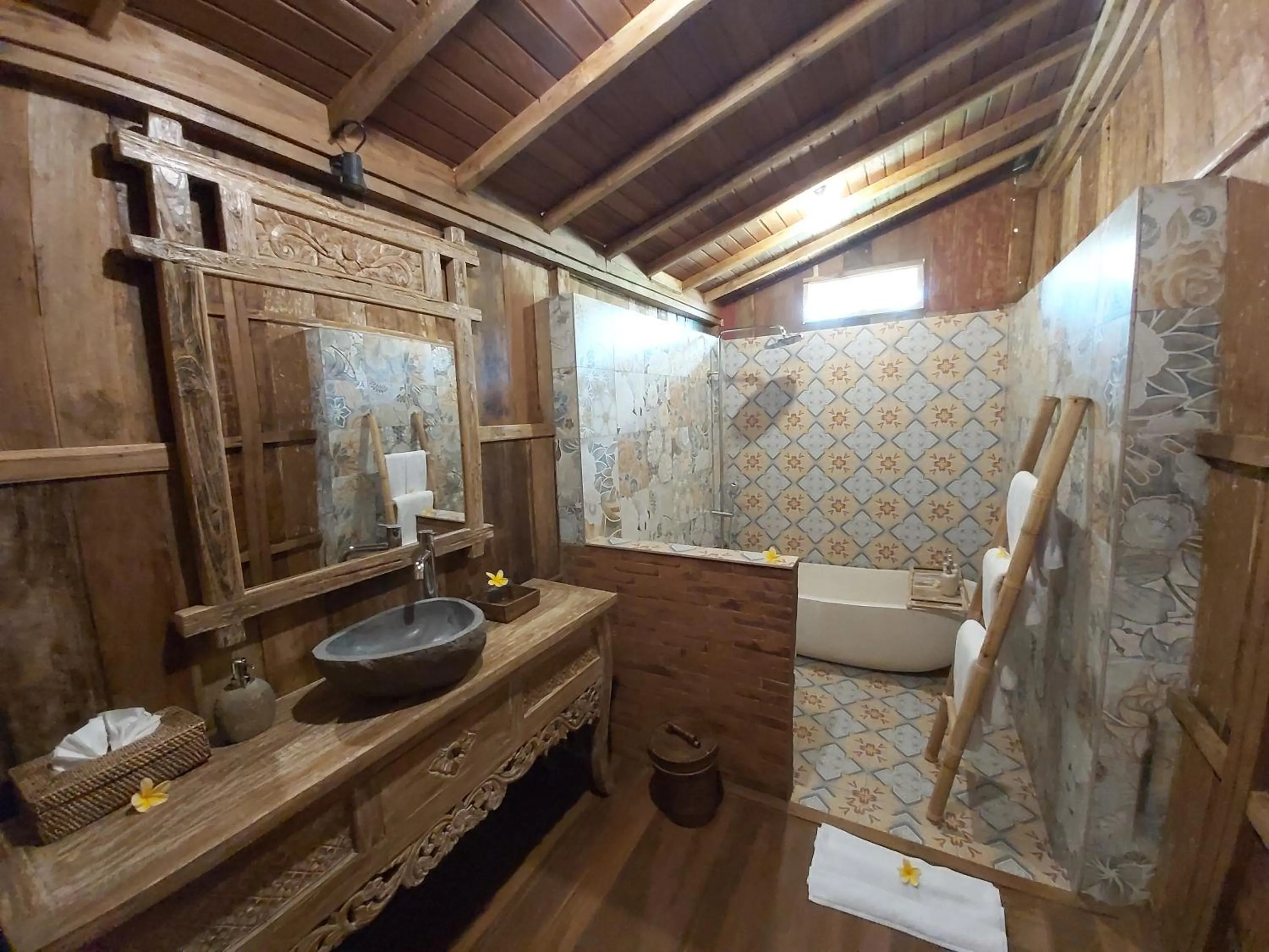 Bathroom in Kirani Joglo Villa Bali by Mahaputra