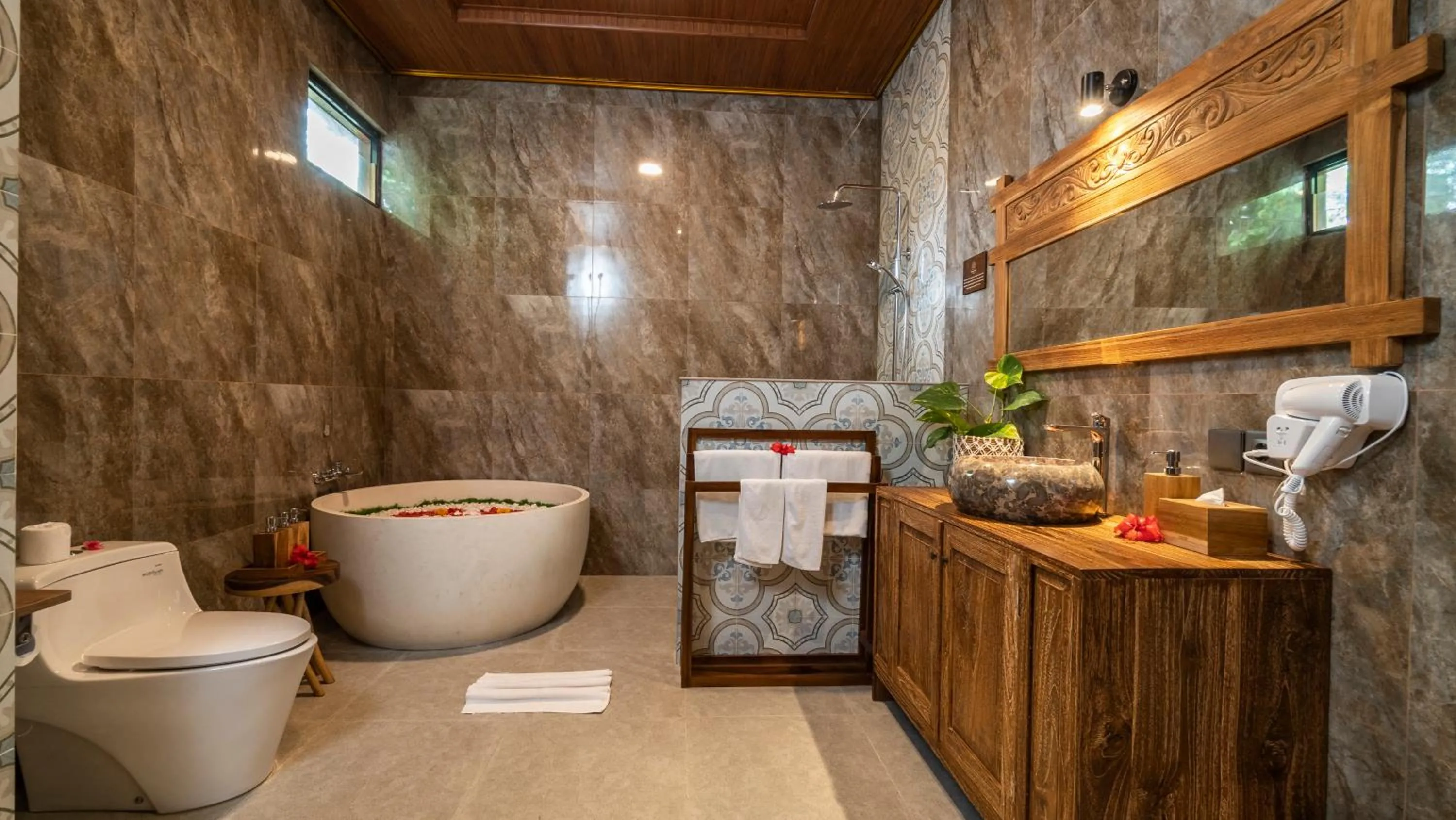 Bathroom in Kirani Joglo Villa Bali by Mahaputra