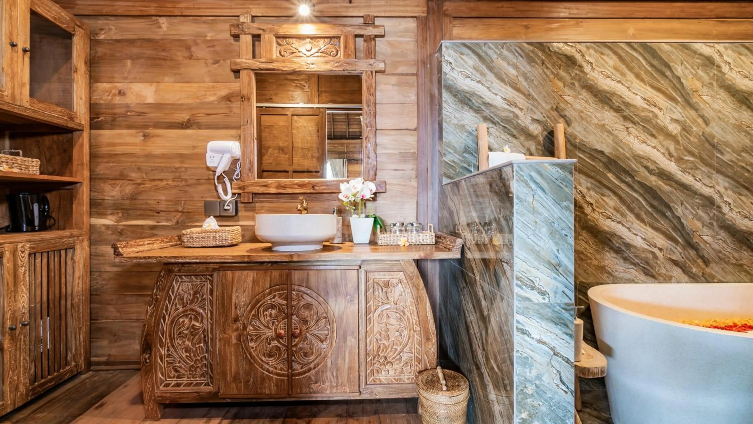 Bathroom in Kirani Joglo Villa Bali by Mahaputra