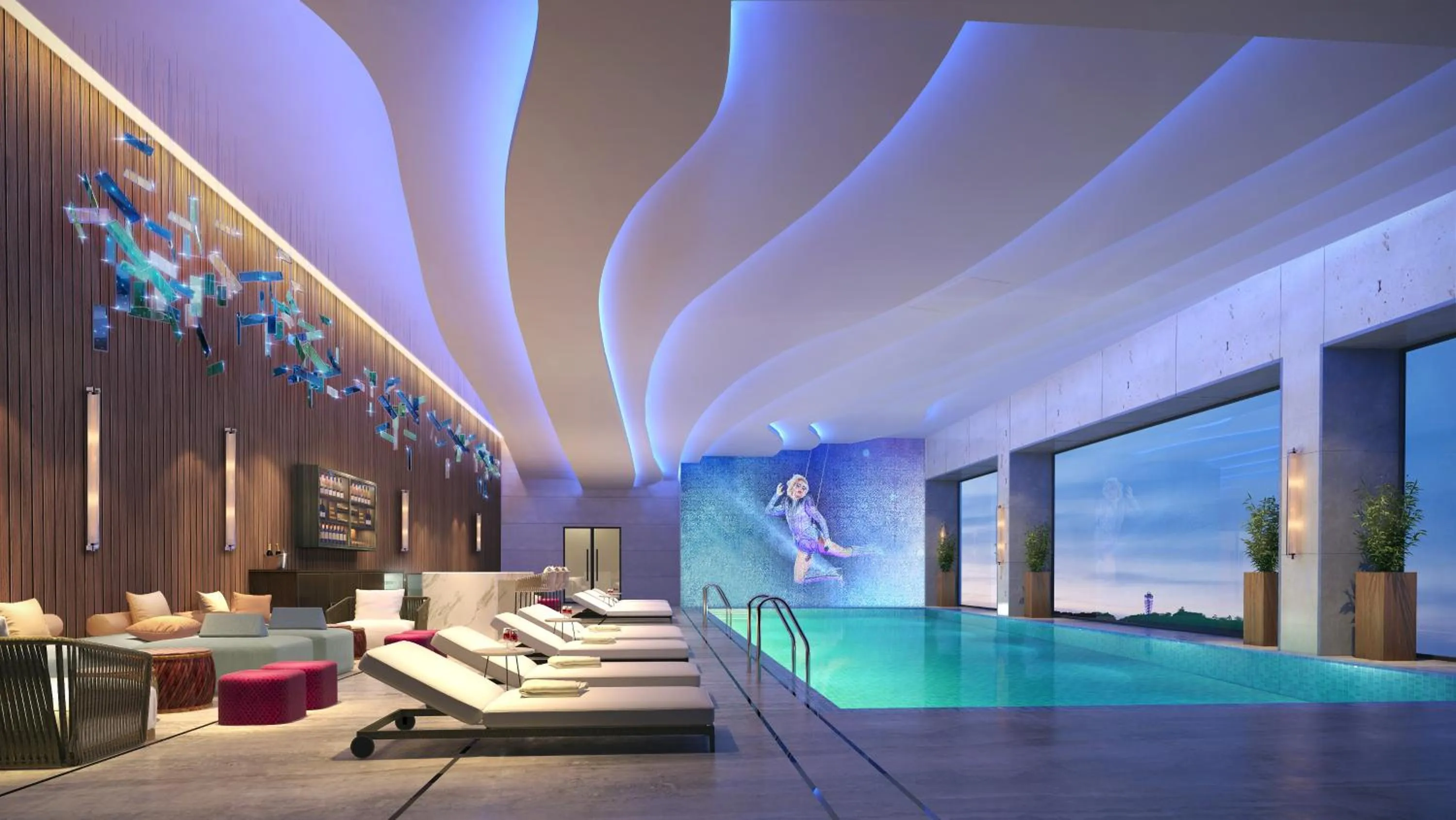 Swimming pool in Hard Rock Hotel Dalian