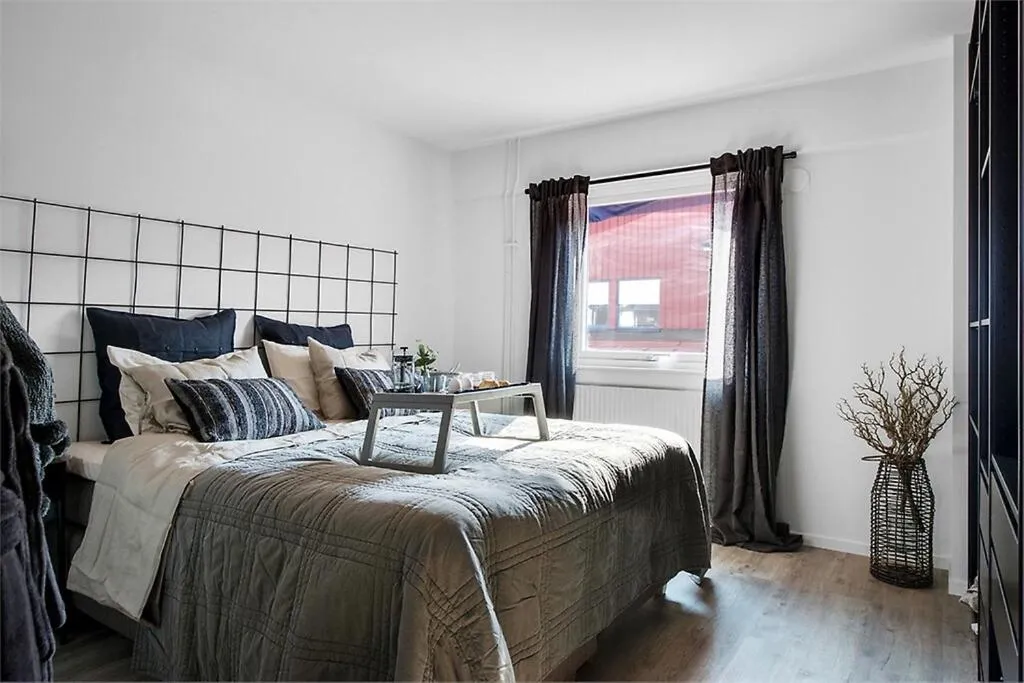 Bed in Lägenhetshotell Varvet